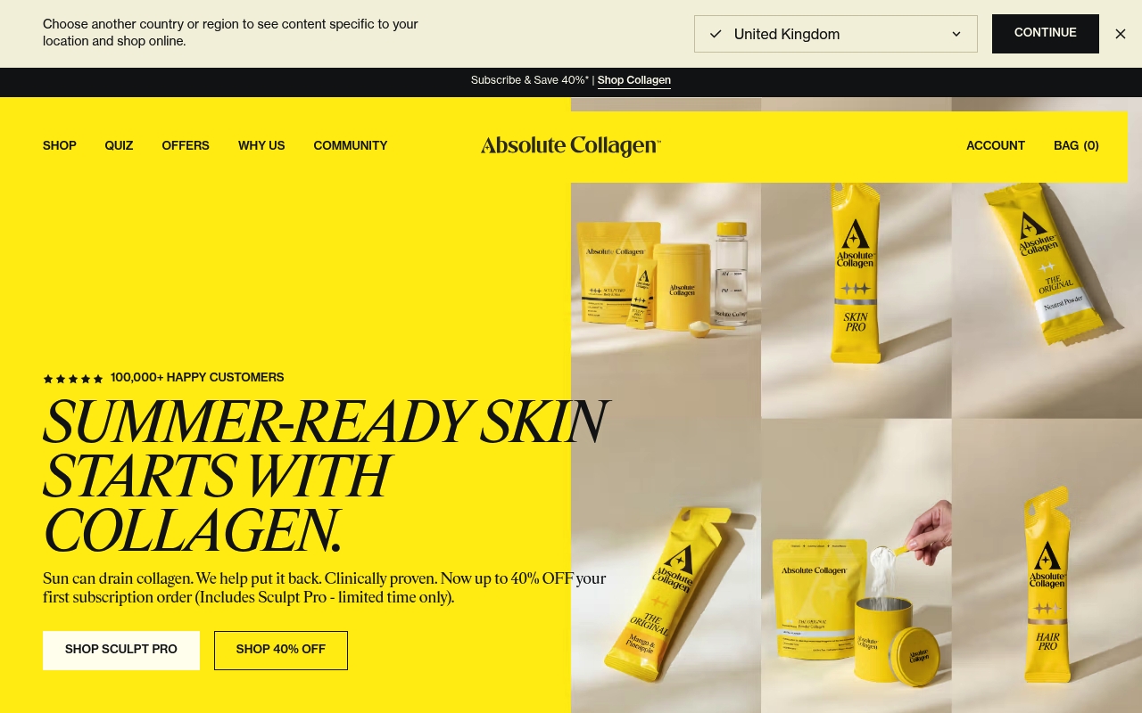 Absolute Collagen homepage
