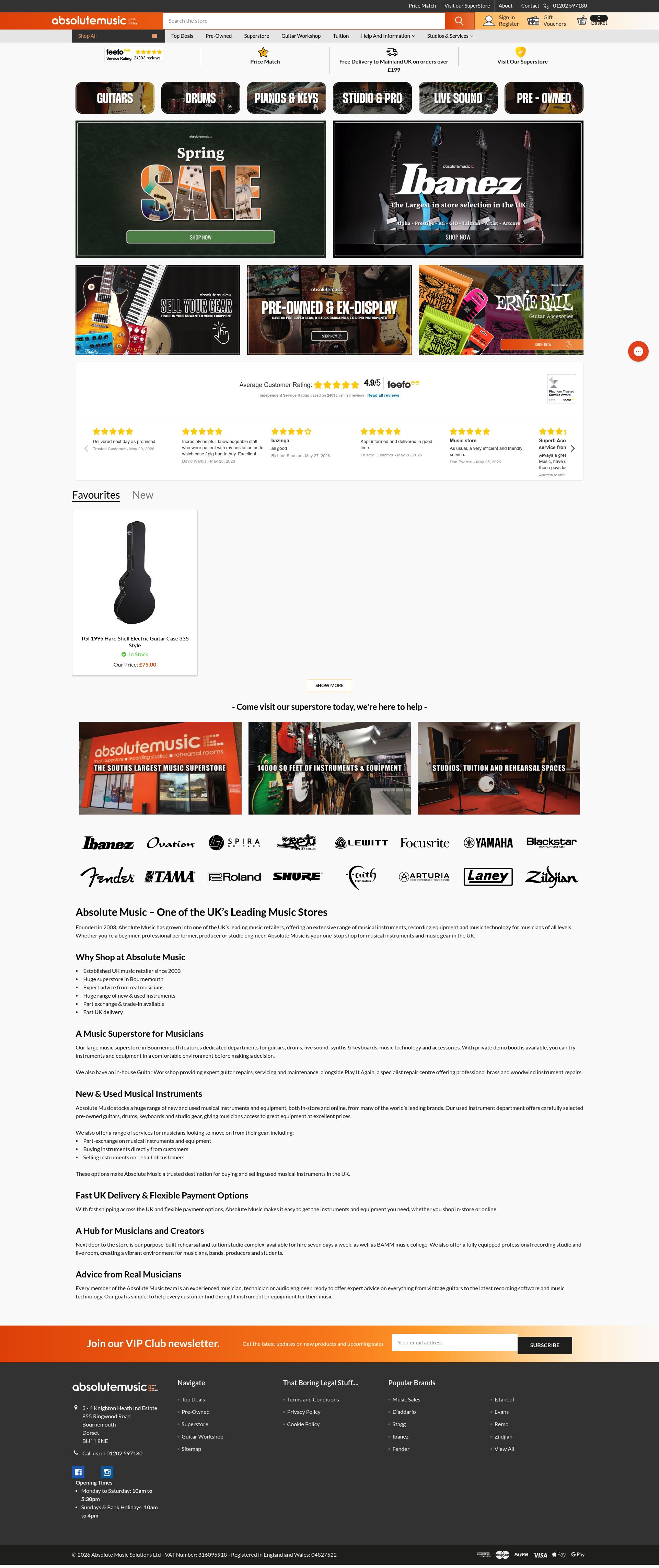 Absolute Music homepage screenshot