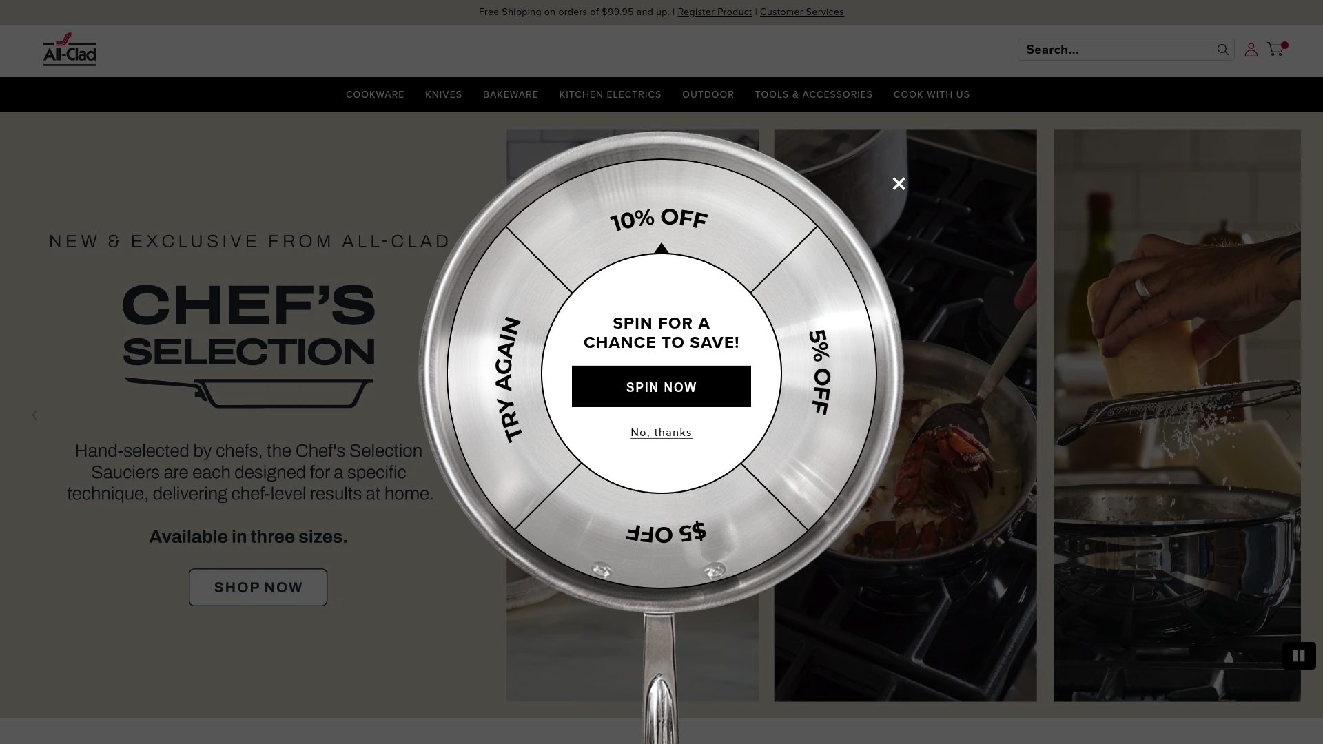 All-Clad homepage