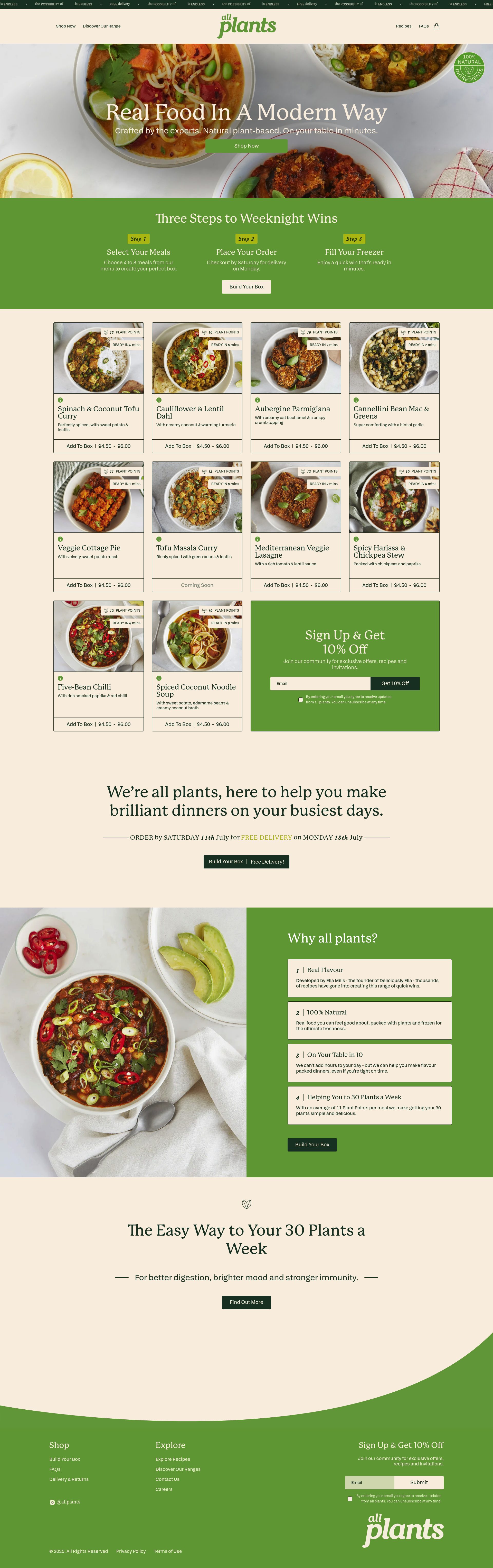 Allplants homepage
