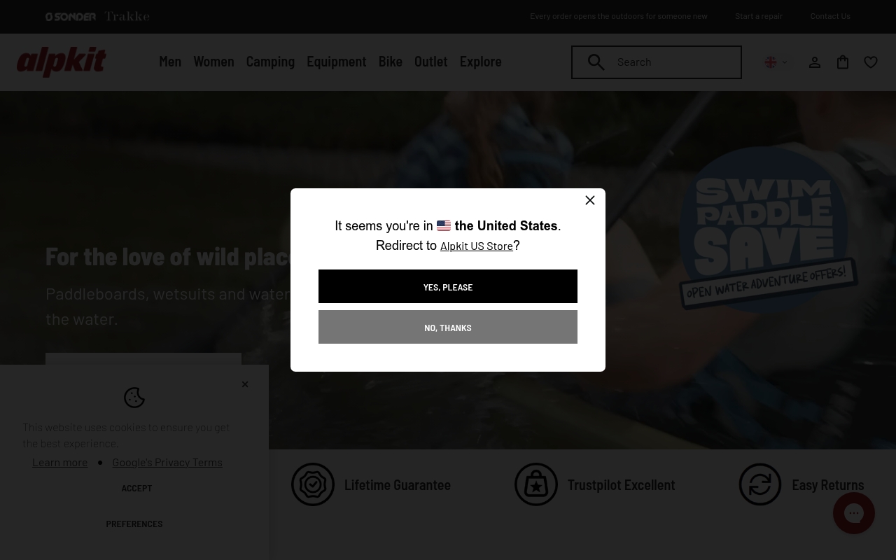 Alpkit homepage