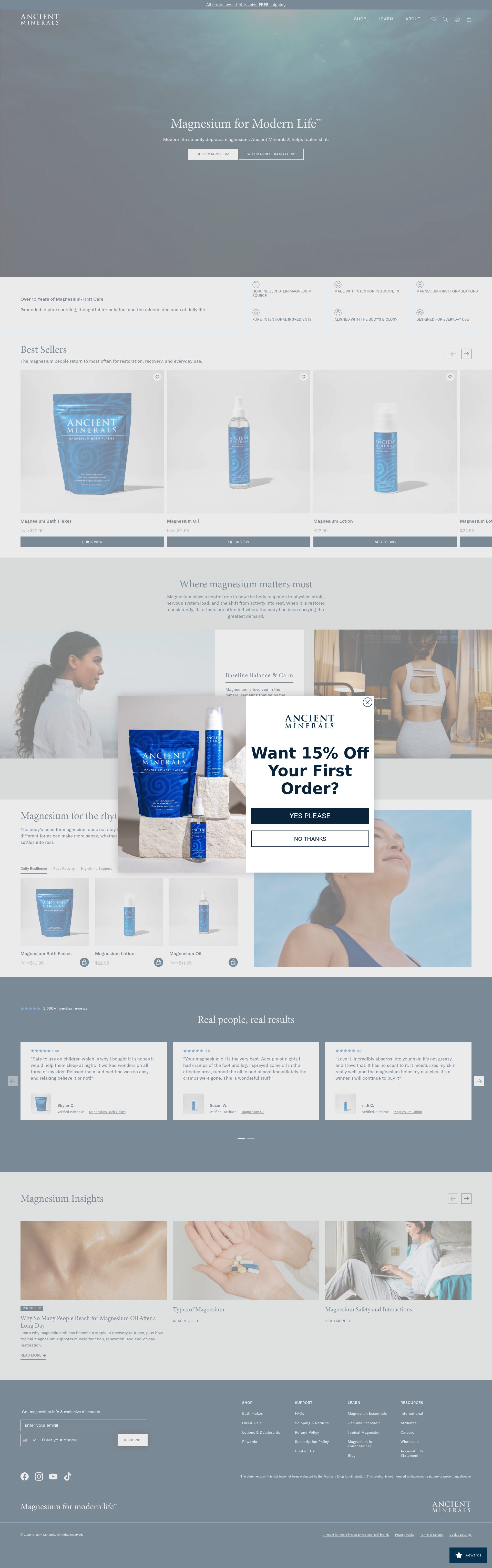 Ancient Minerals homepage