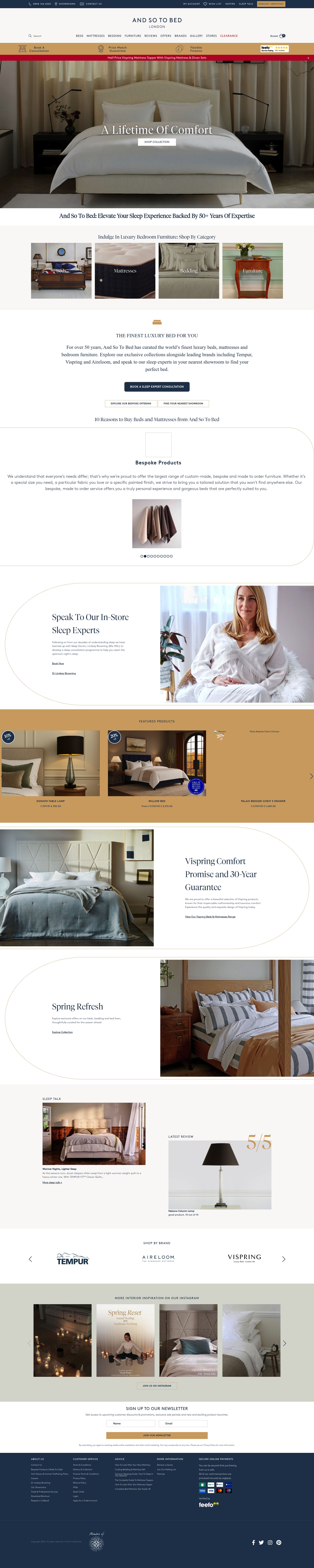 And So To Bed homepage screenshot