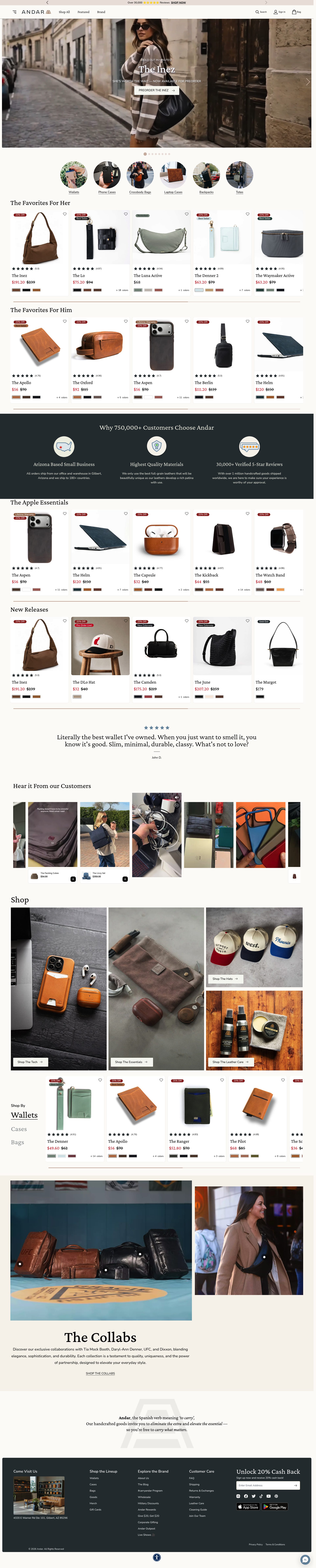 Andar homepage screenshot
