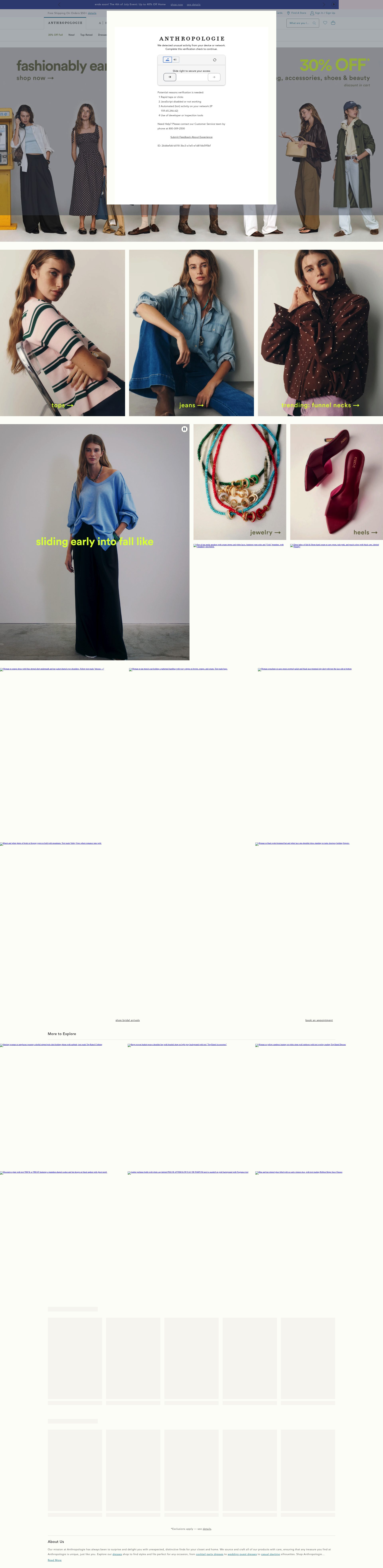 Anthropologie homepage