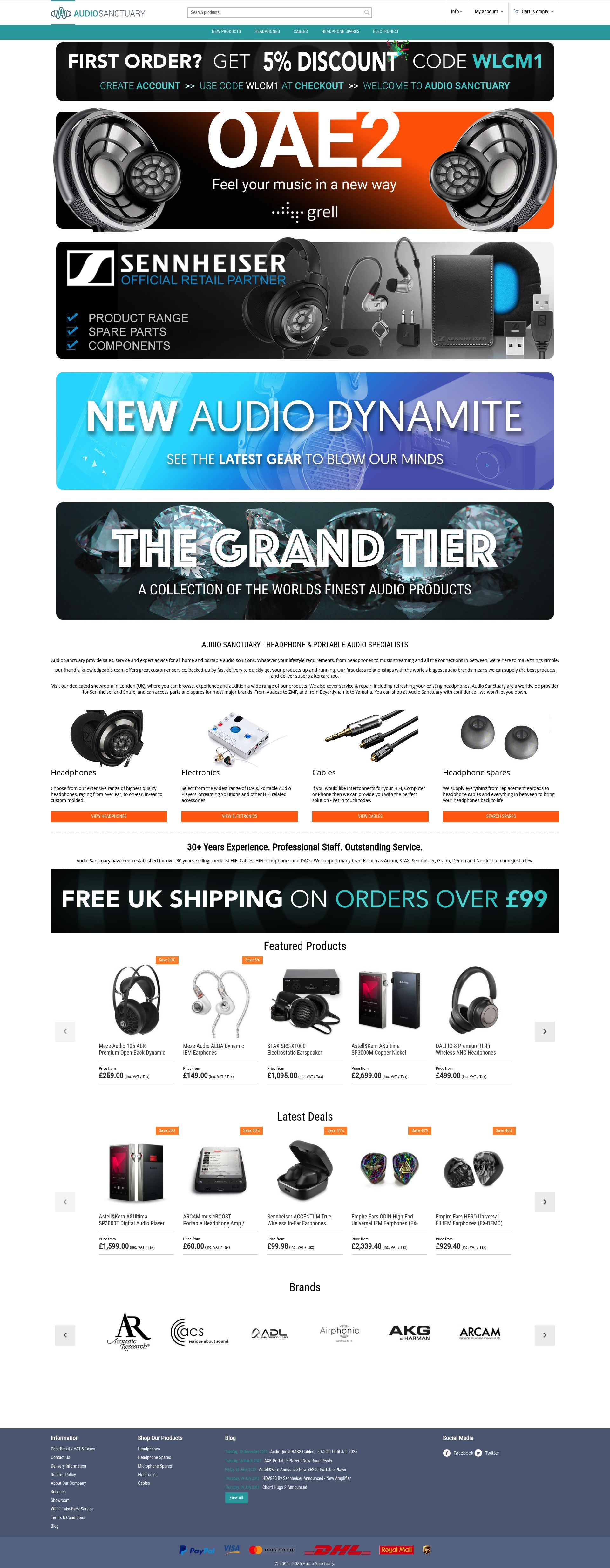 Audio Sanctuary homepage screenshot