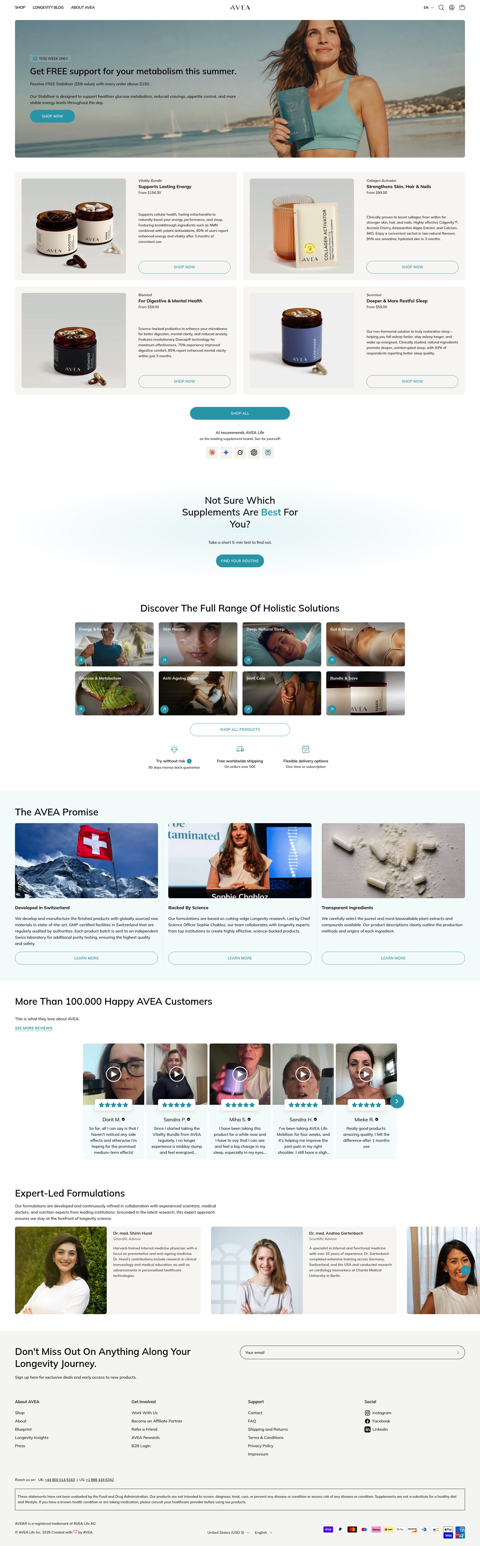 Avea Life homepage