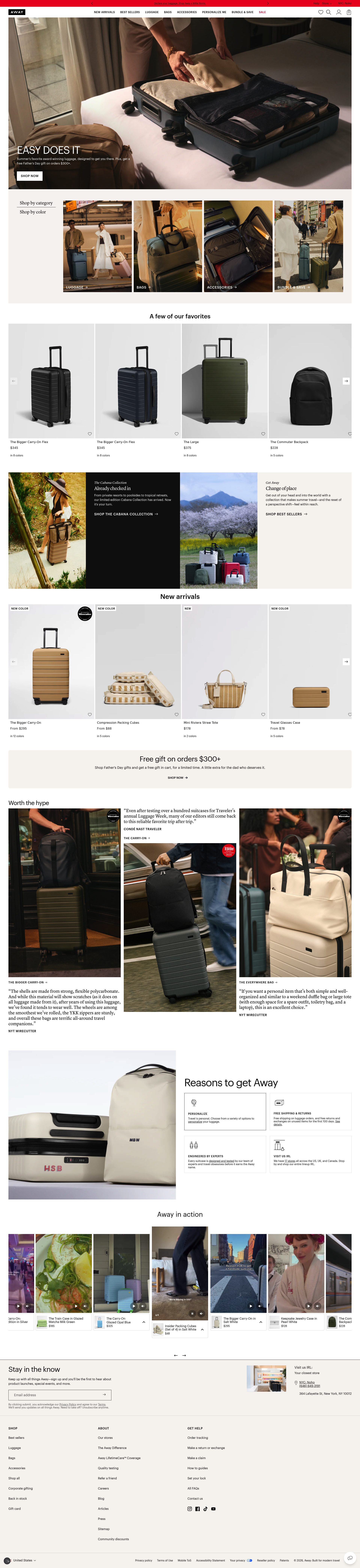 Away Travel homepage screenshot