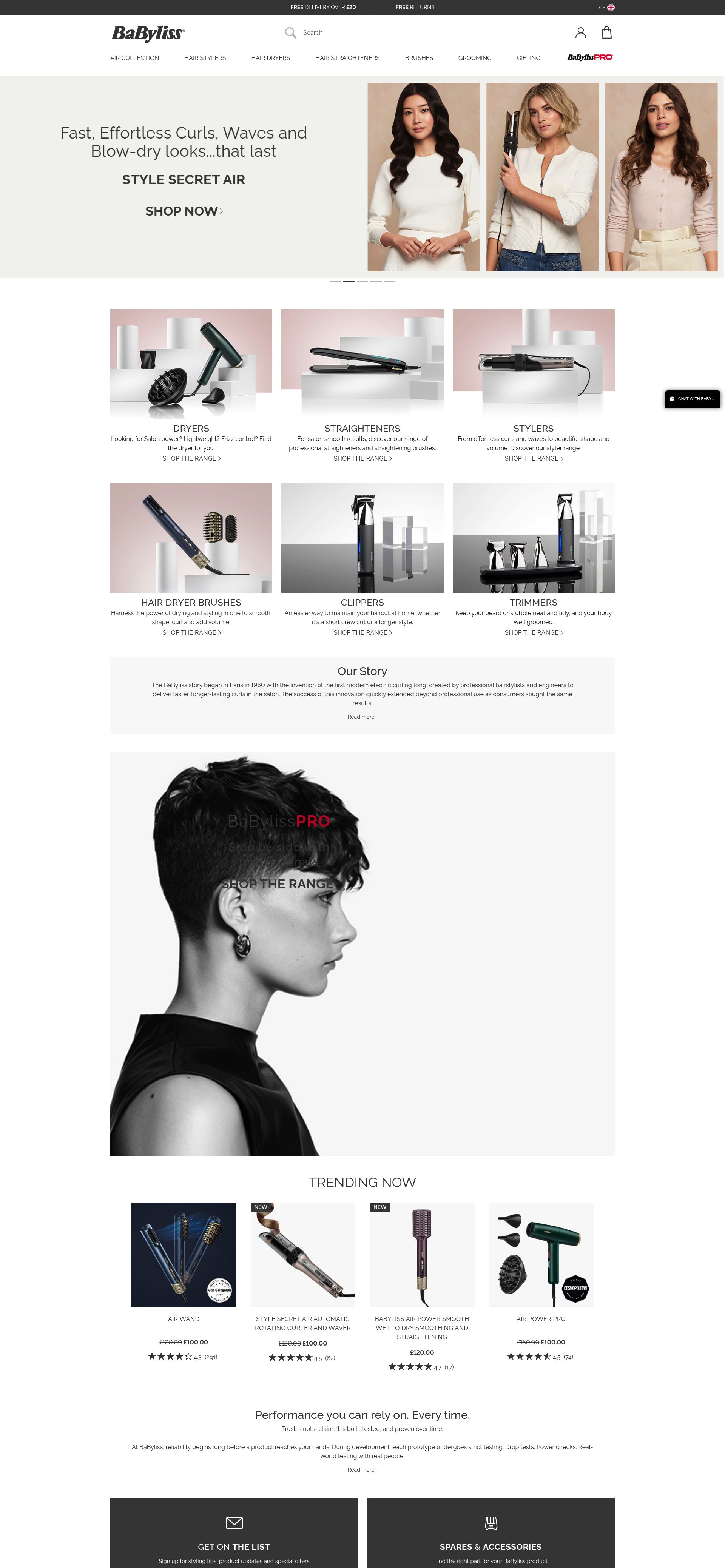 babyliss homepage