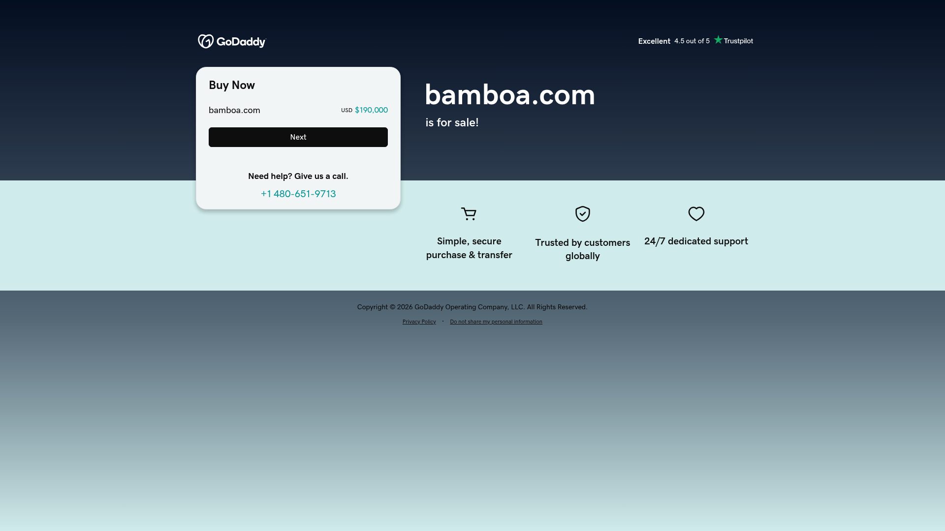 Bamboa homepage