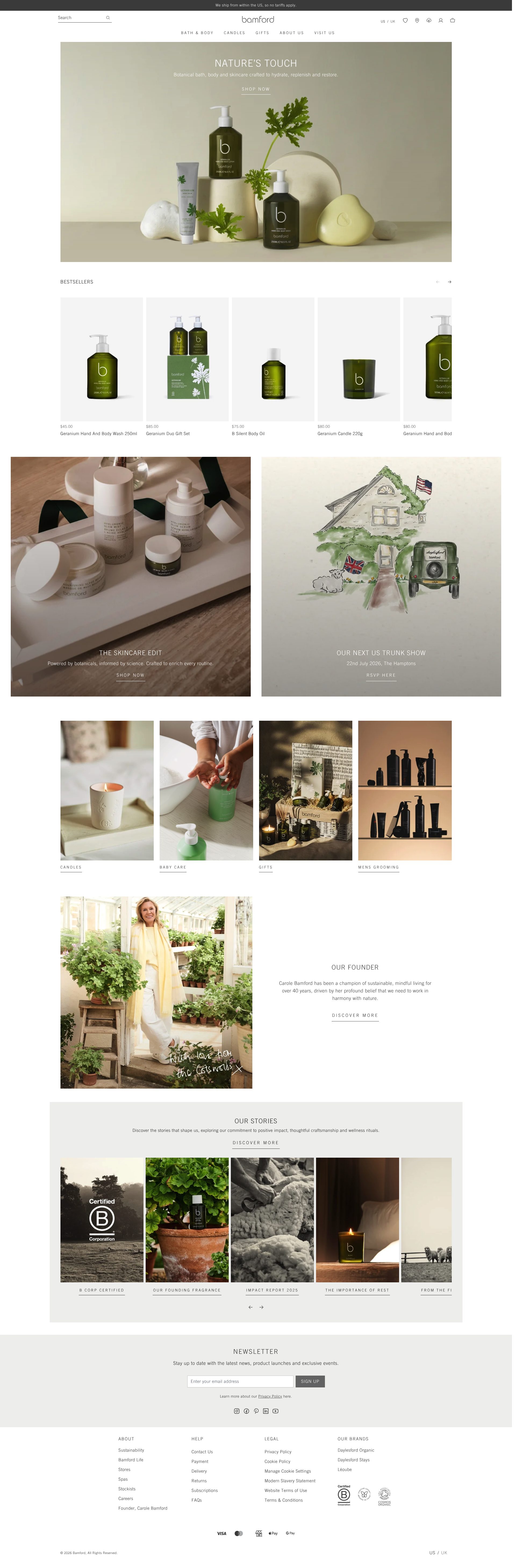 Bamford homepage screenshot