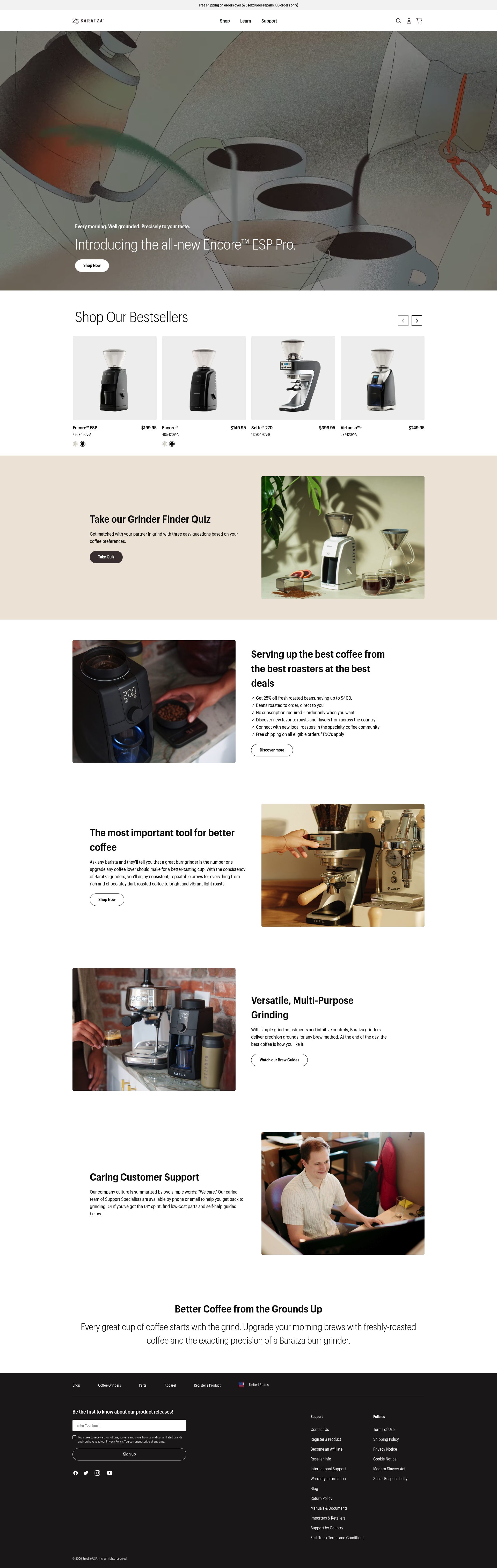 Baratza homepage