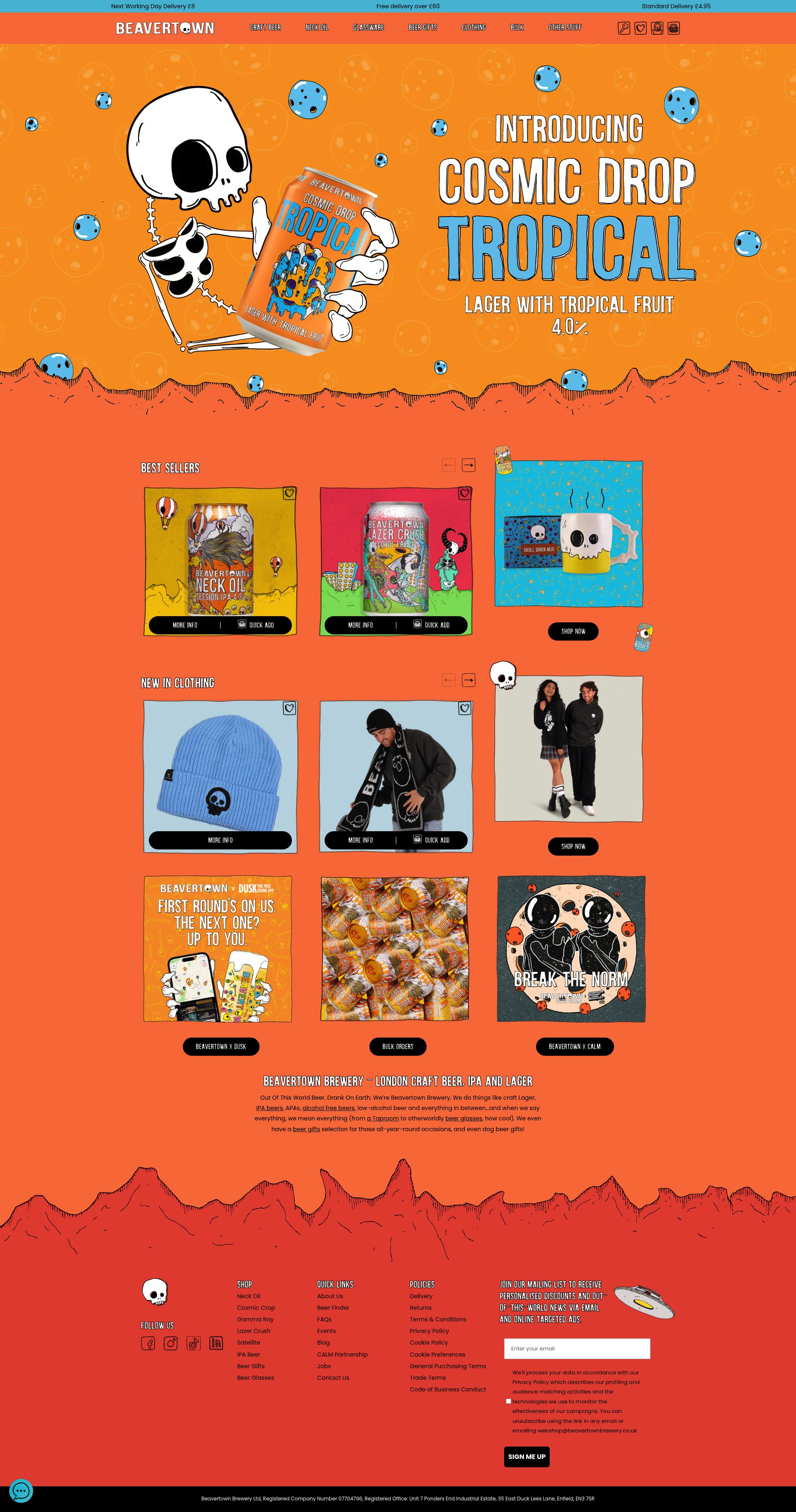 Beavertown Brewery homepage screenshot