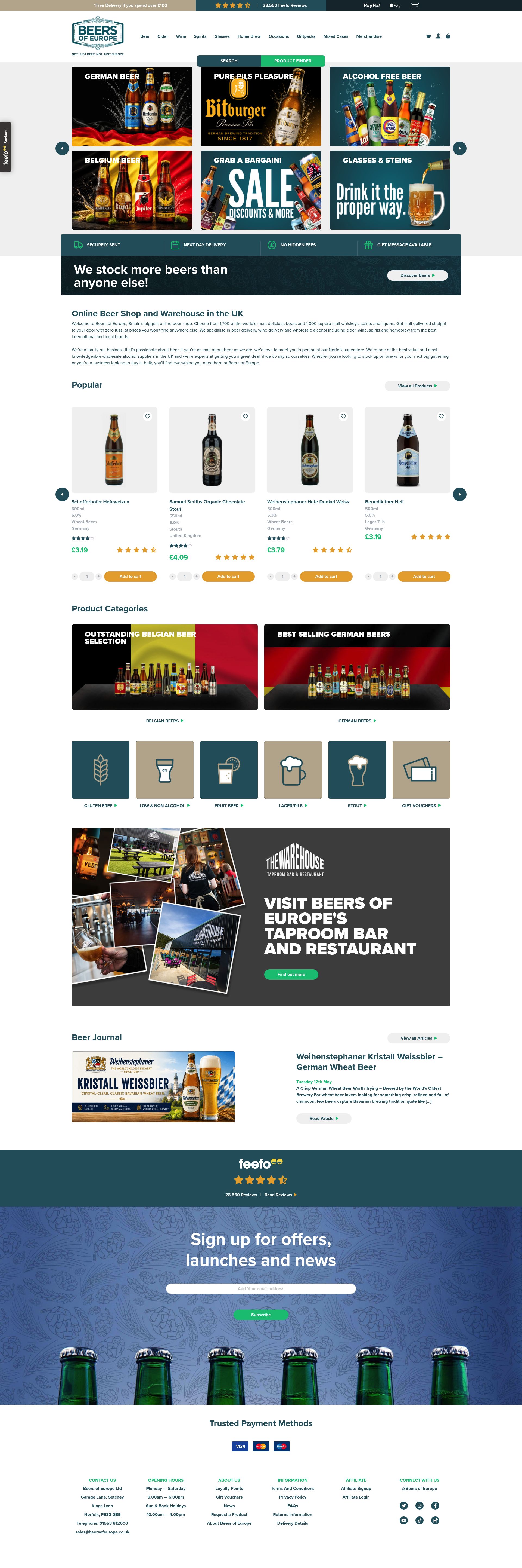 Beers Of Europe homepage screenshot