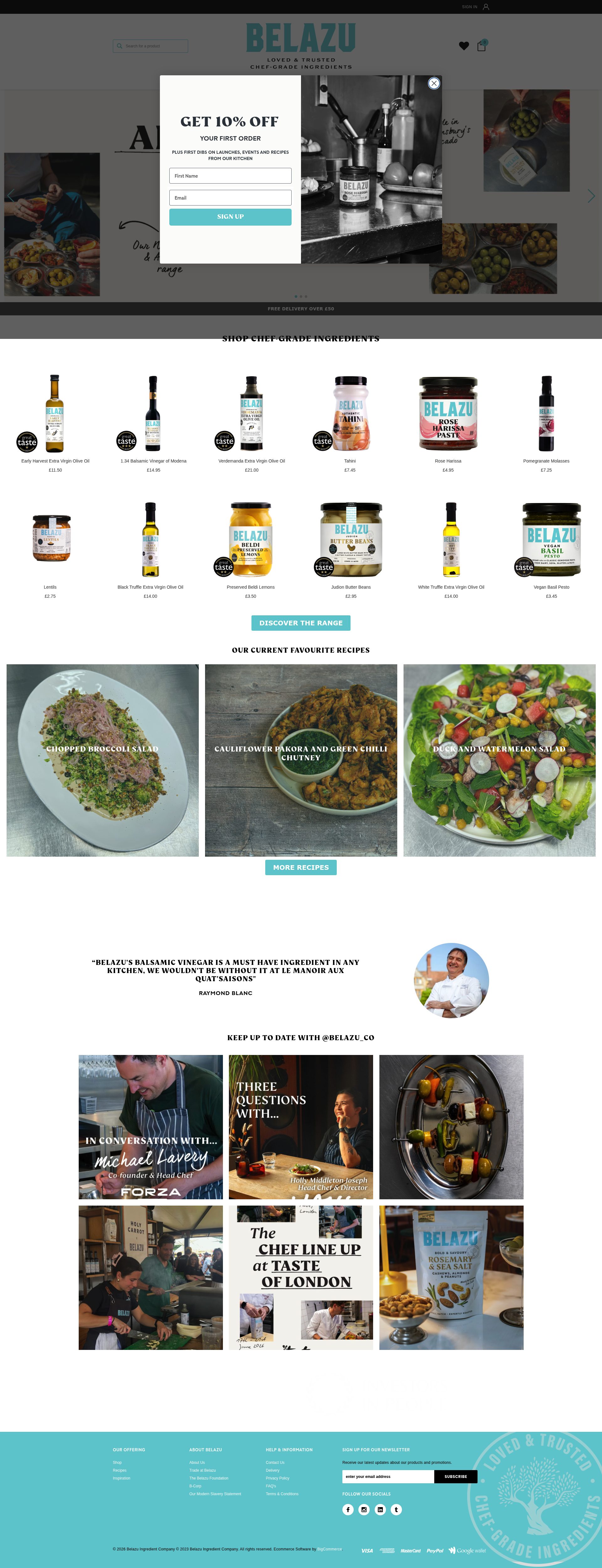 Belazu Ingredient Co homepage screenshot