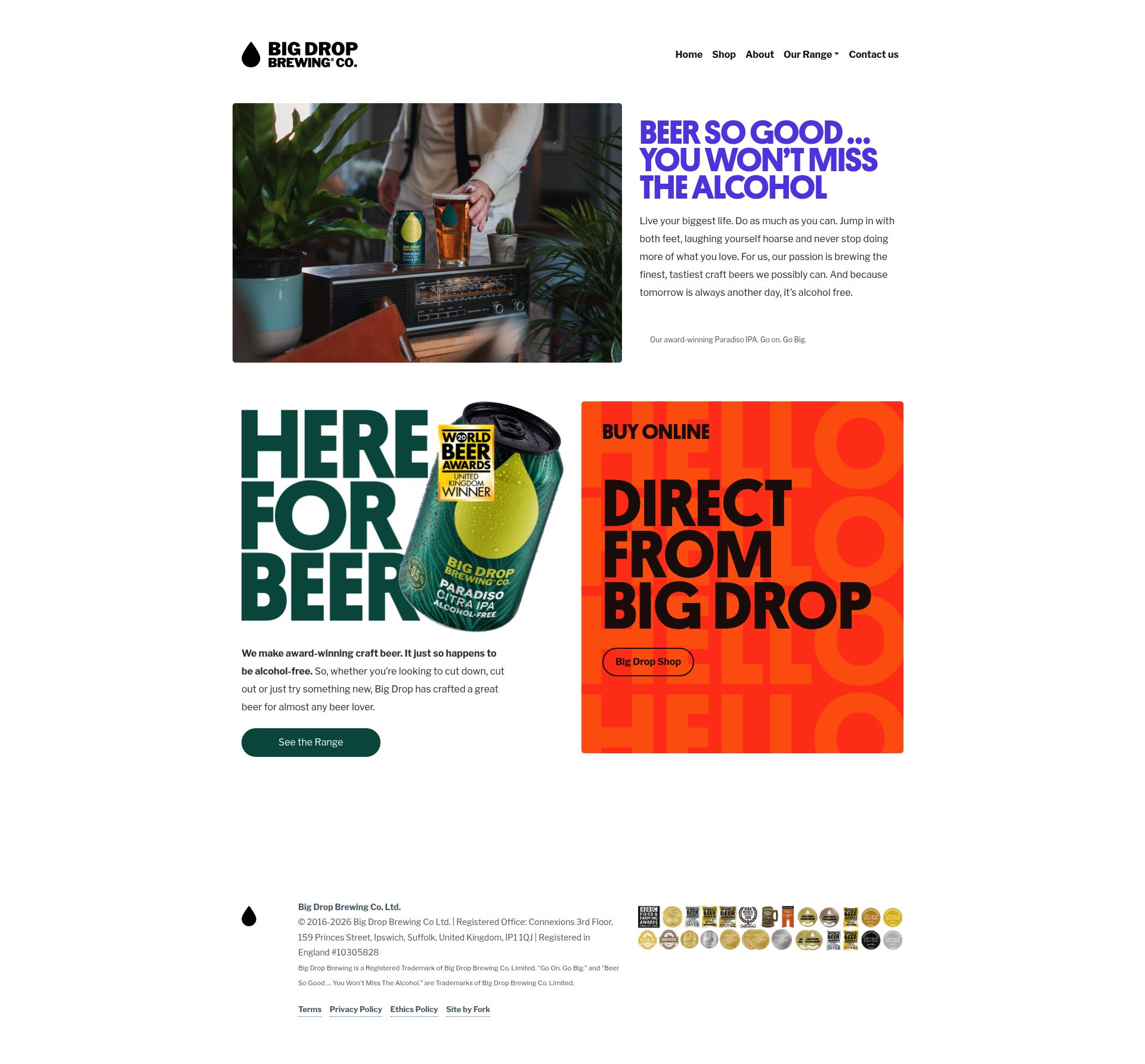 Big Drop homepage