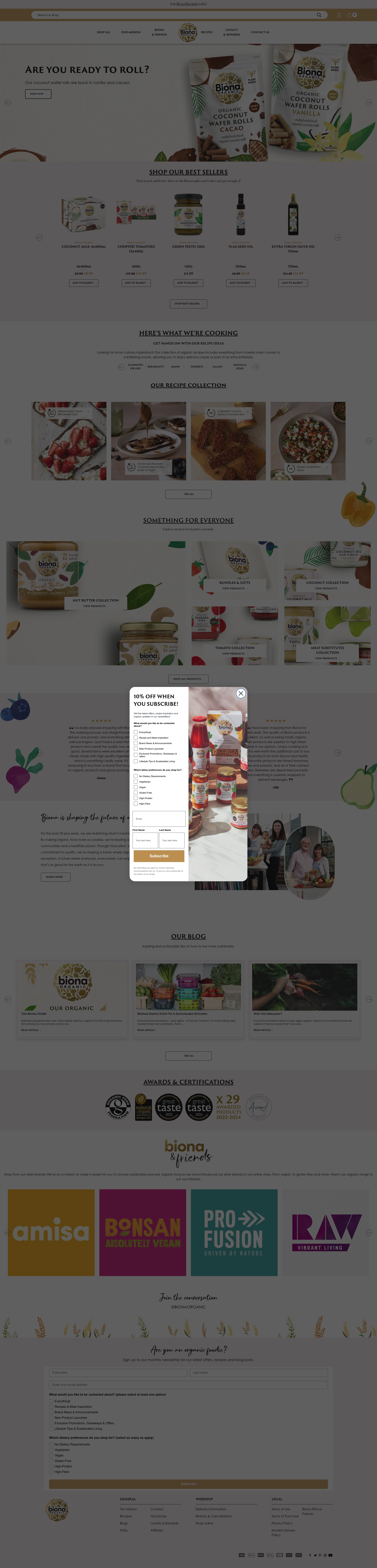 Biona Organic homepage screenshot