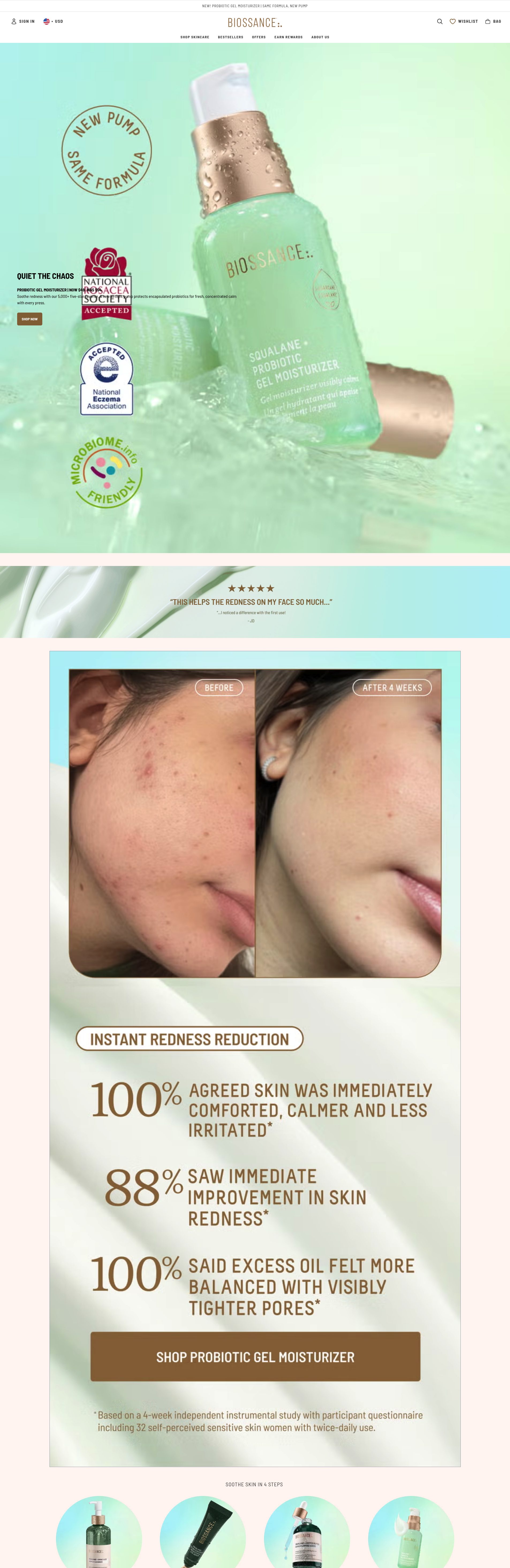 Biossance homepage