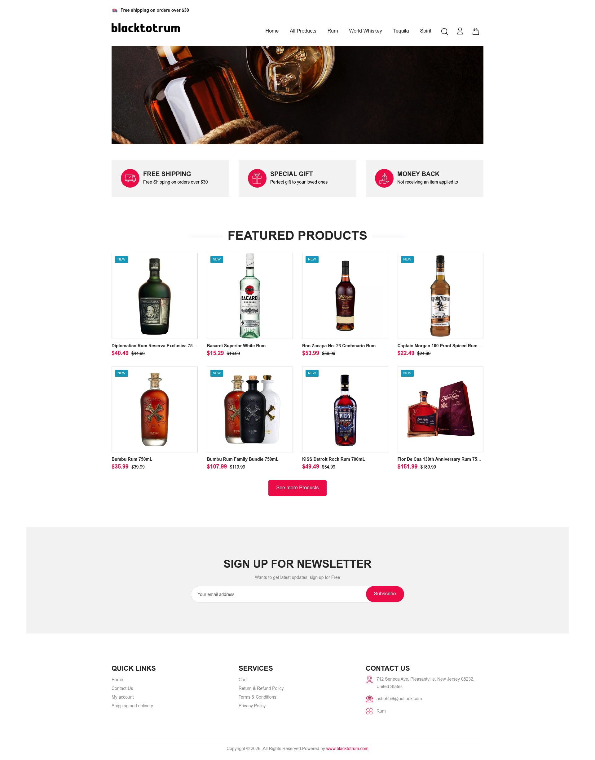 Black Tot Rum homepage