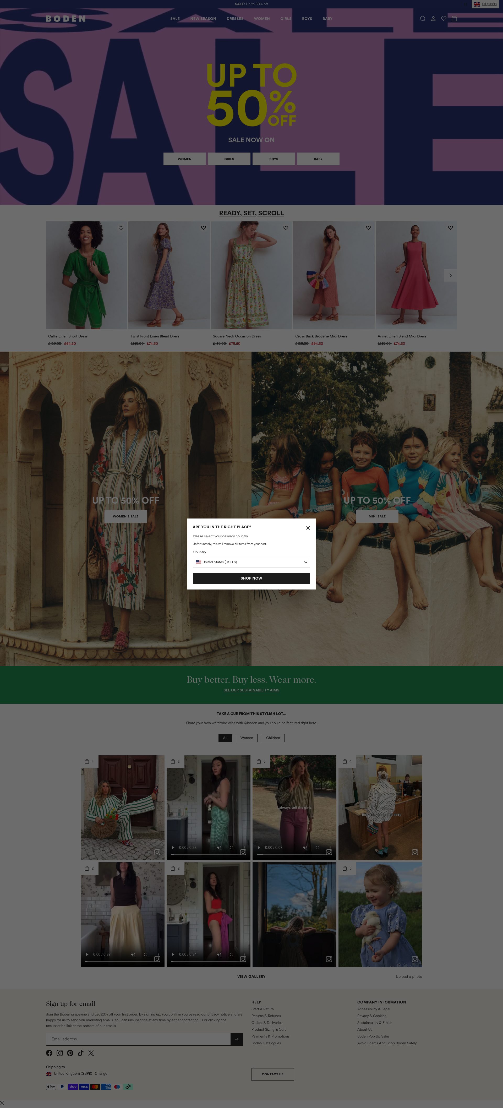Boden homepage