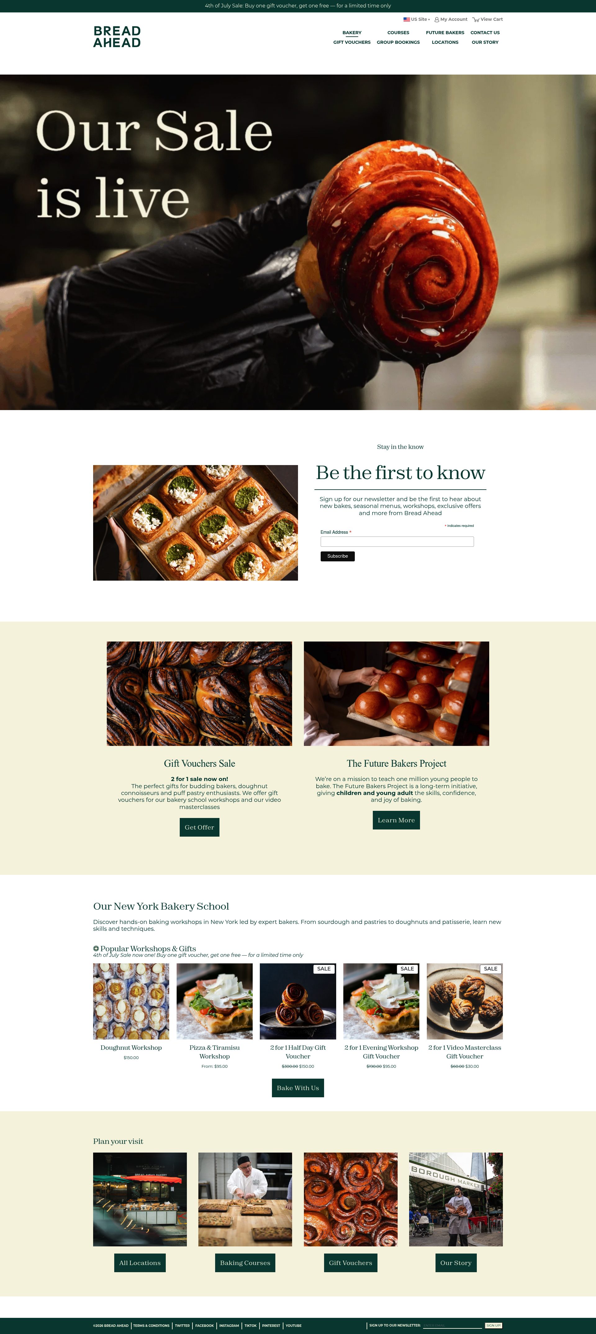 Bread Ahead homepage