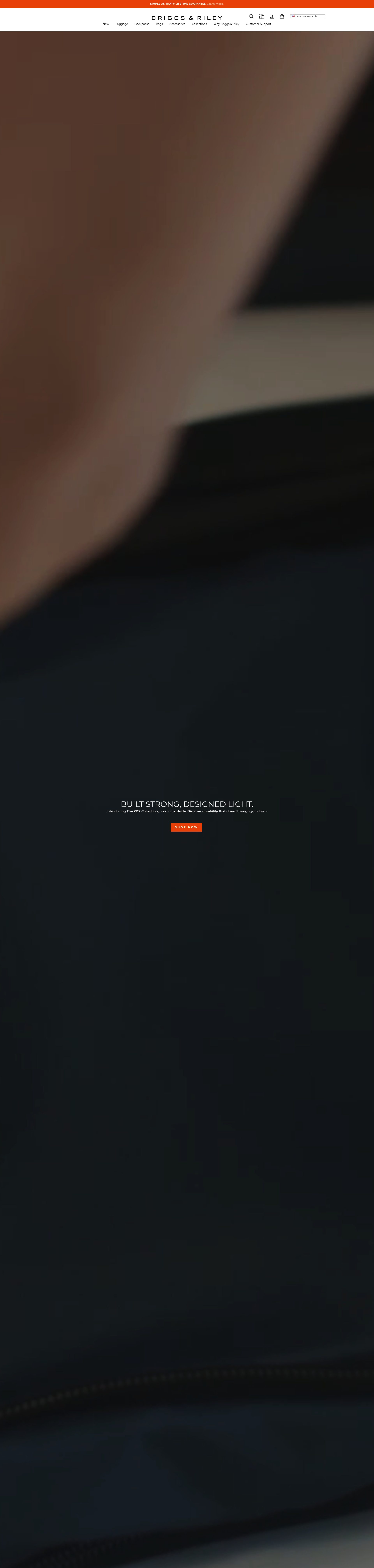 Briggs Riley homepage screenshot