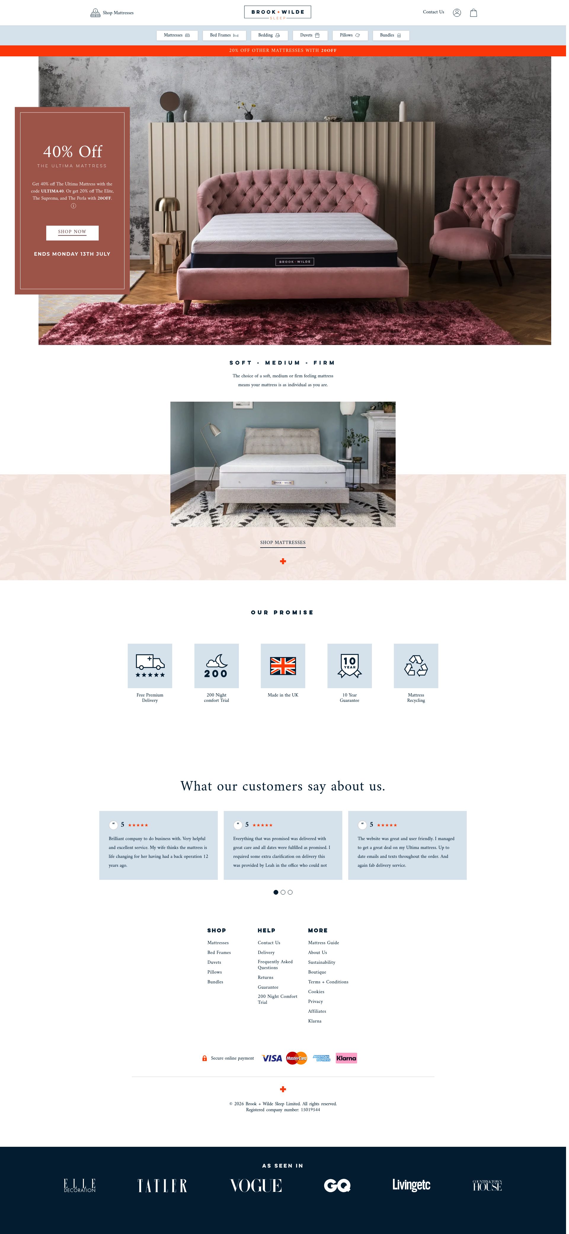 Brook + Wilde homepage