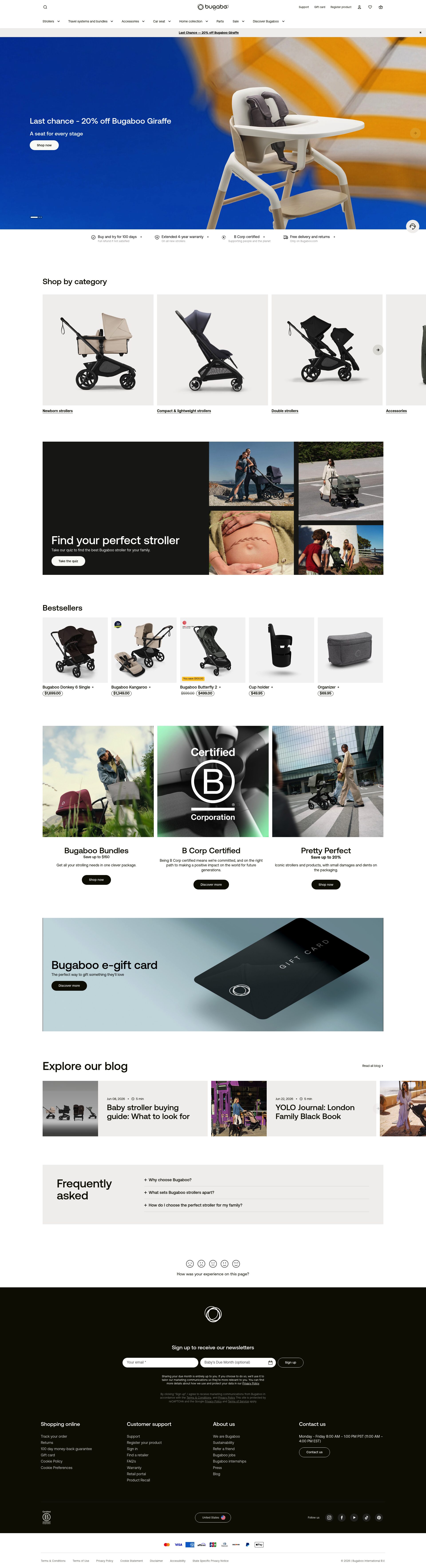 Bugaboo homepage