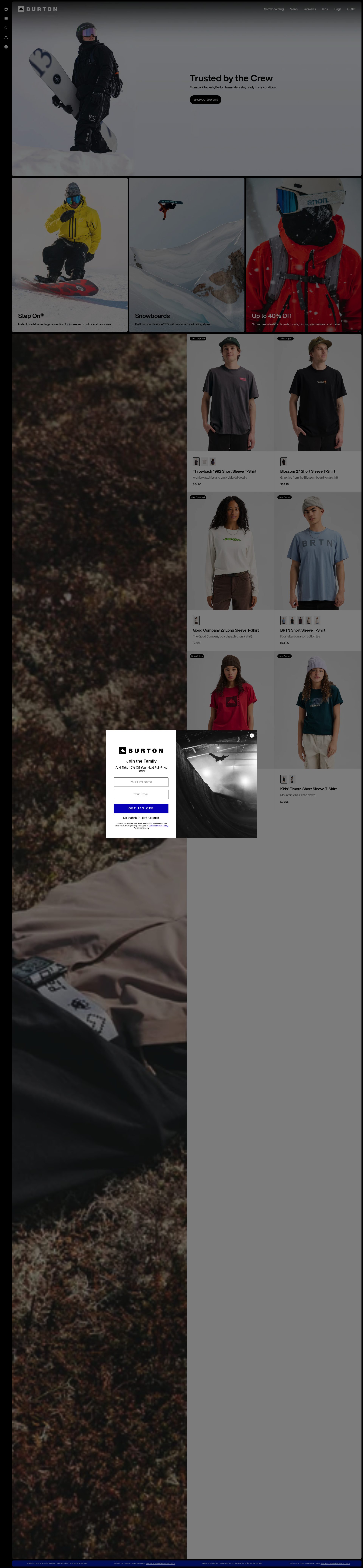 Burton homepage