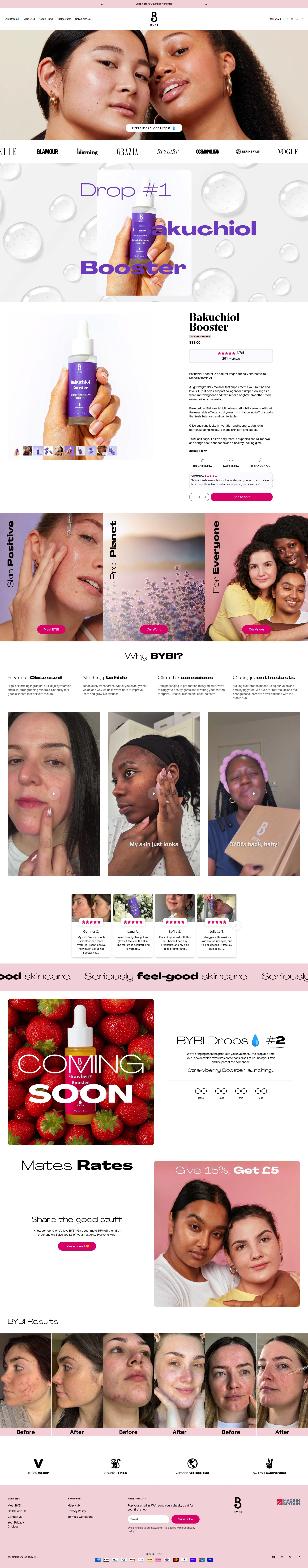 Bybi Beauty homepage