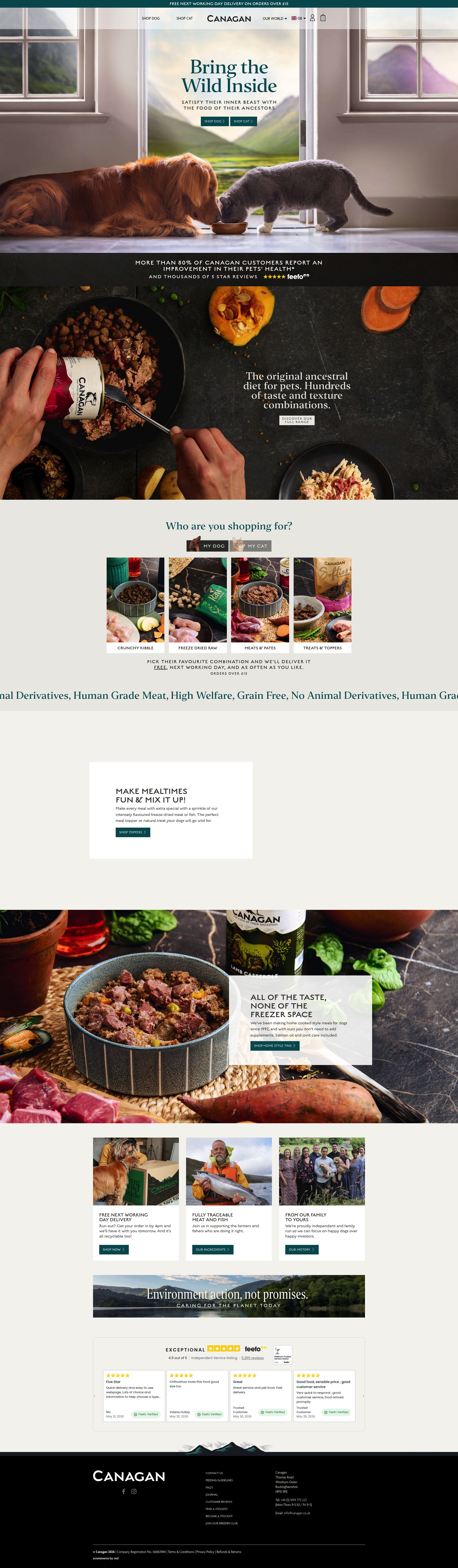 Canagan homepage screenshot