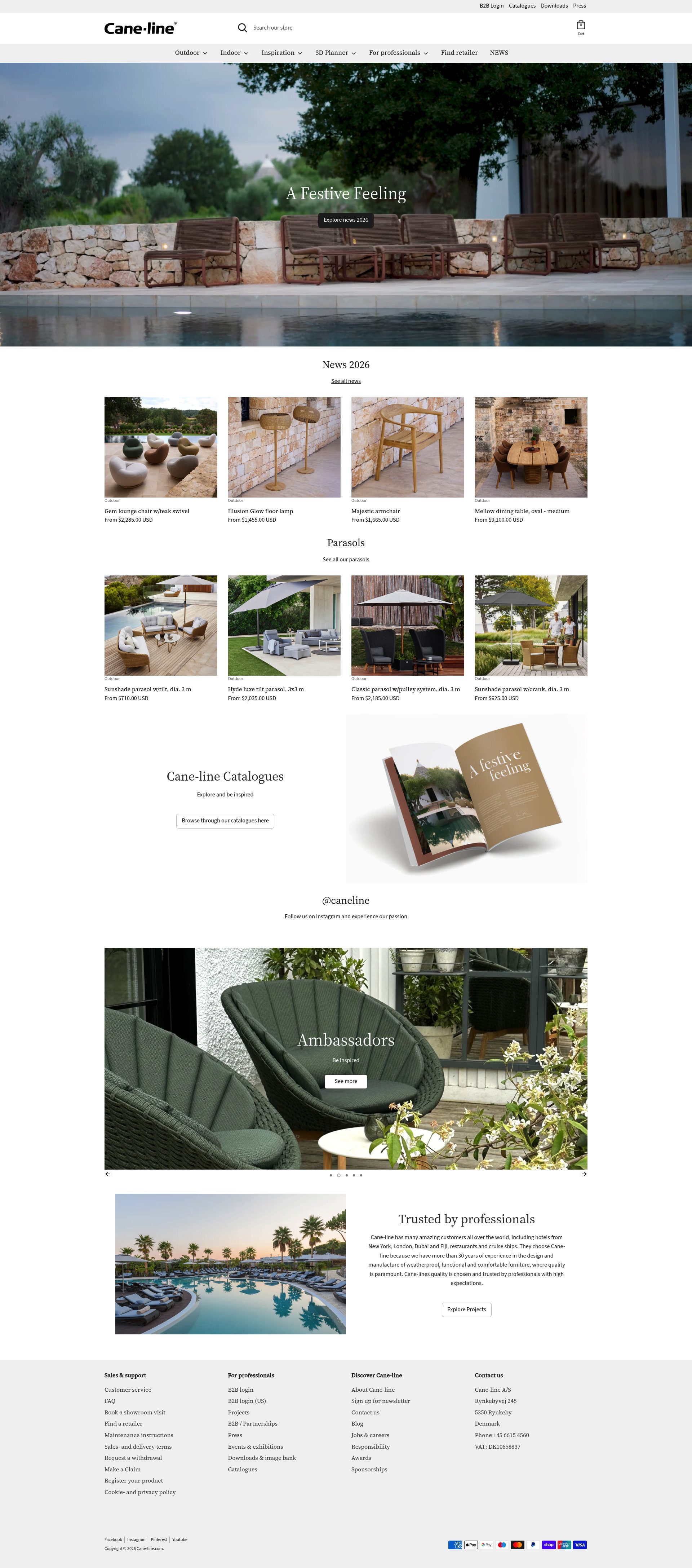Cane-line homepage