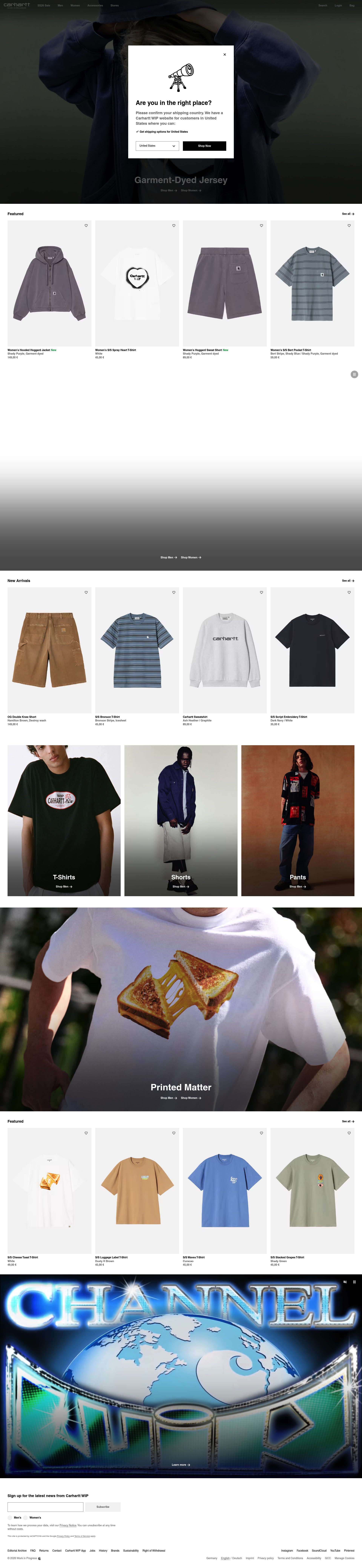Carhartt WIP homepage