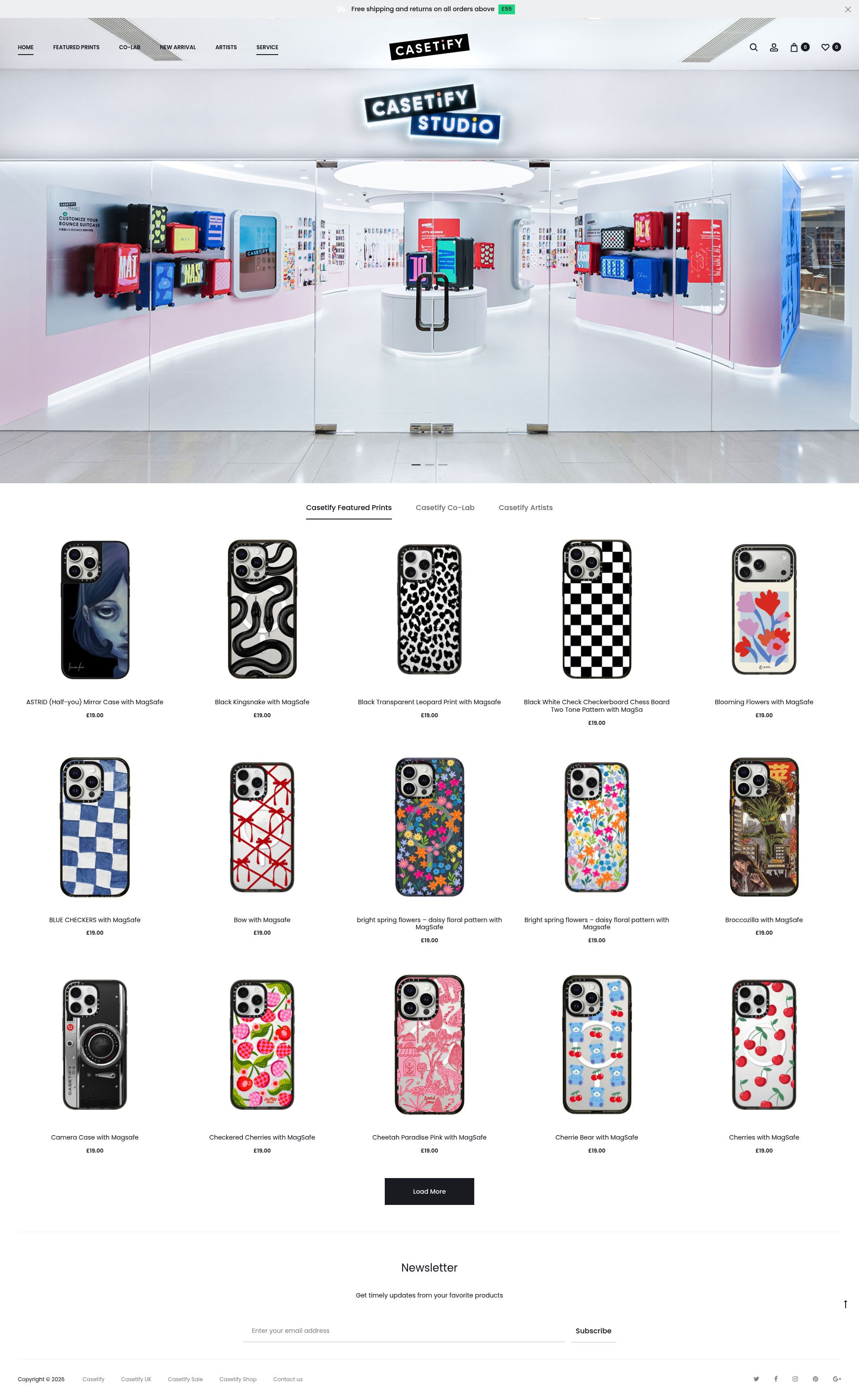 Casetify Uk Official homepage screenshot