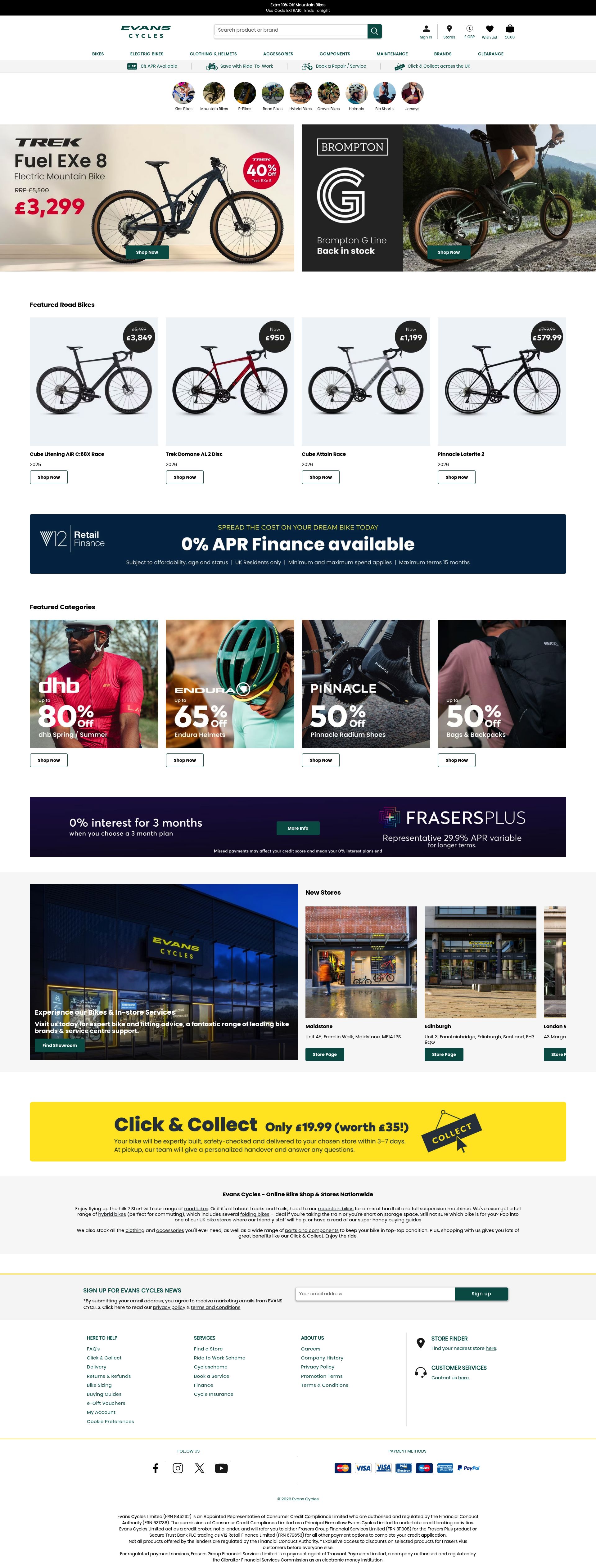 Chain Reaction Cycles homepage screenshot