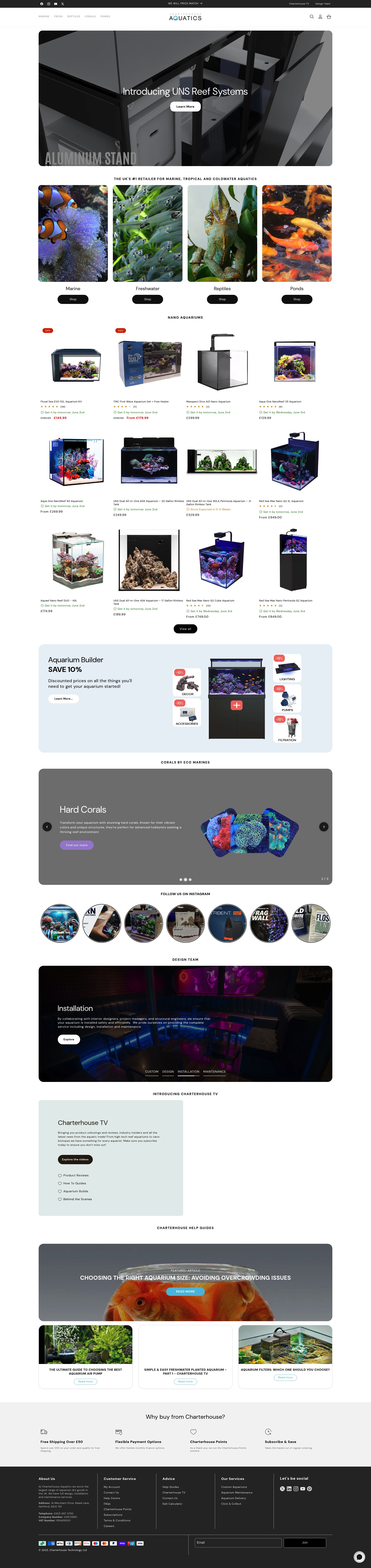 Charterhouse Aquatics homepage screenshot