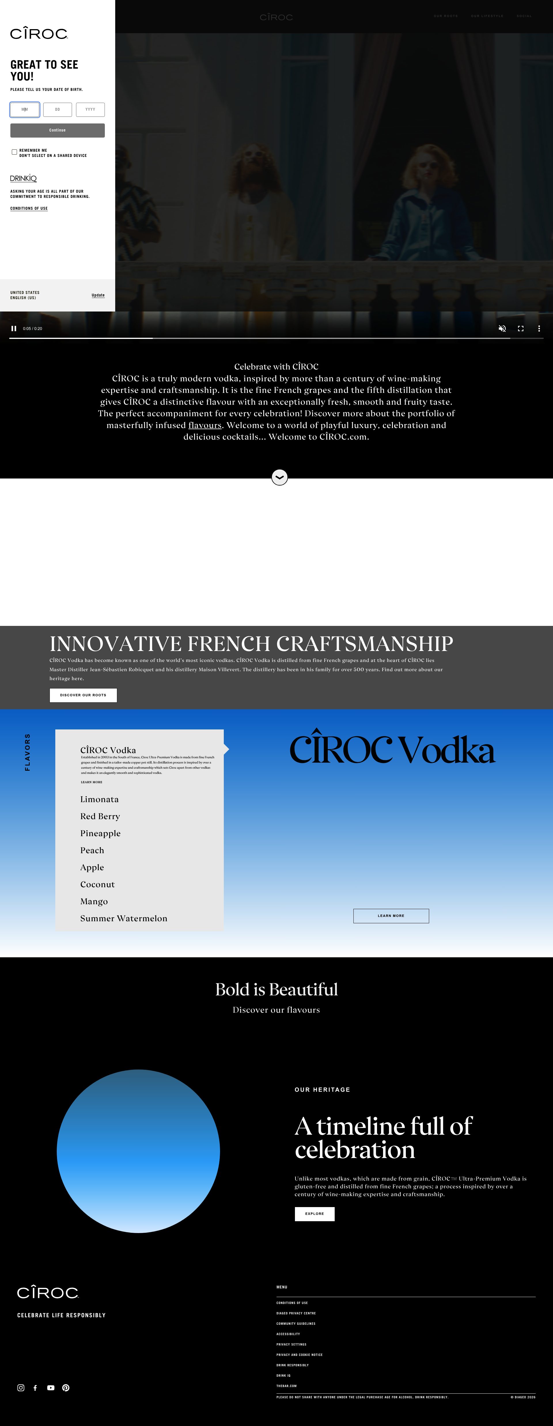 Cîroc homepage