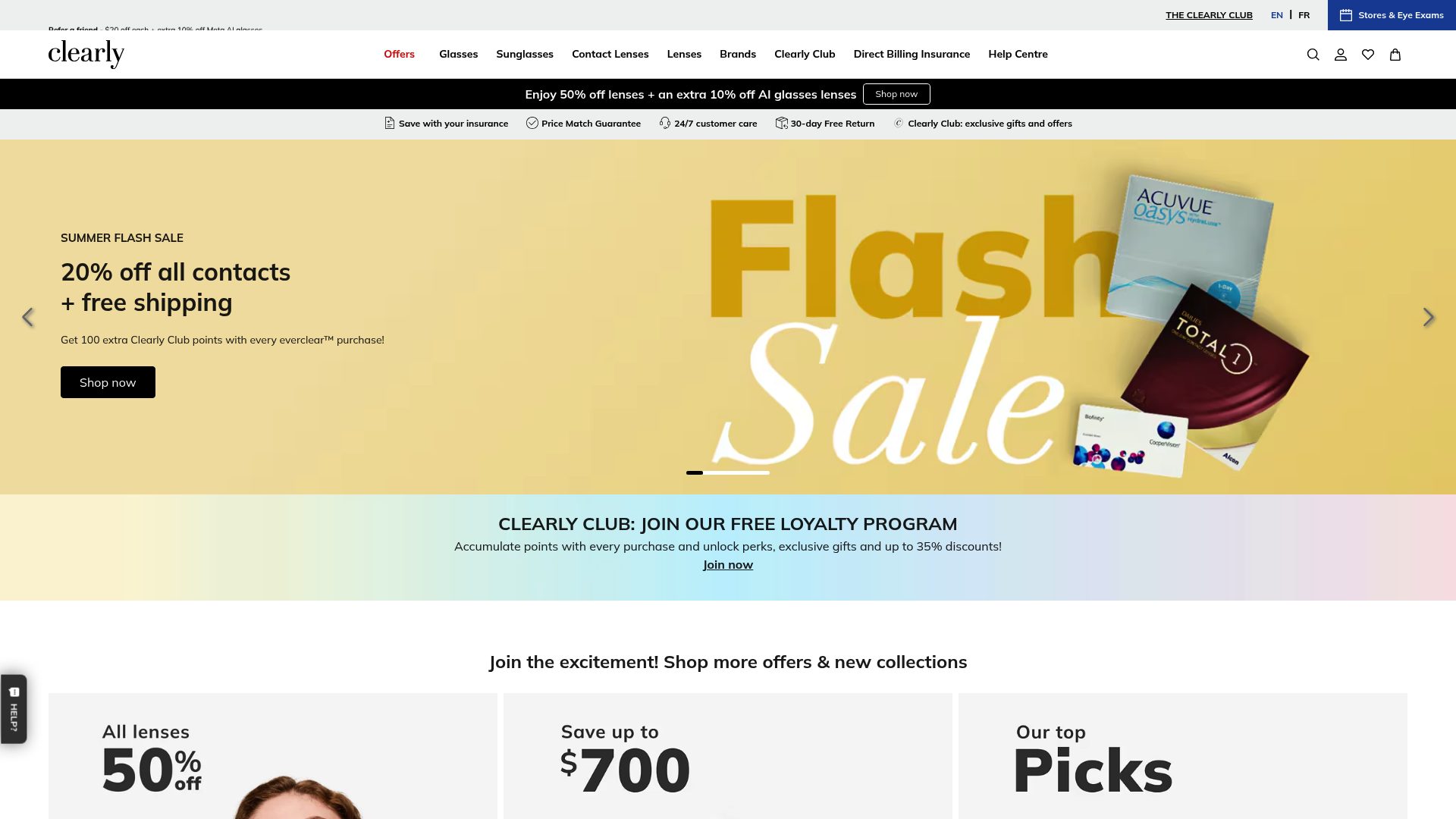Clearly homepage