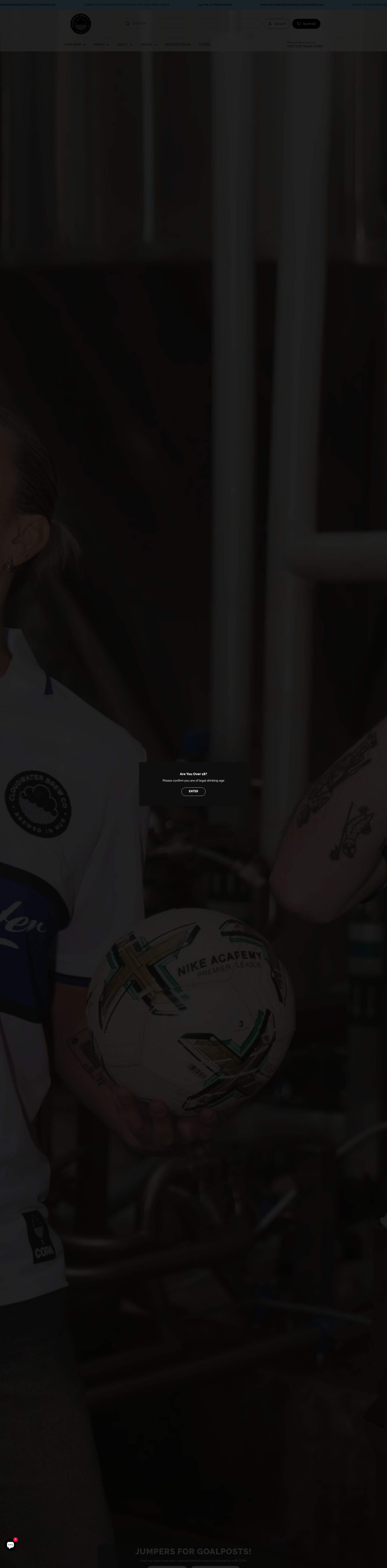 Cloudwater Brew Co homepage screenshot