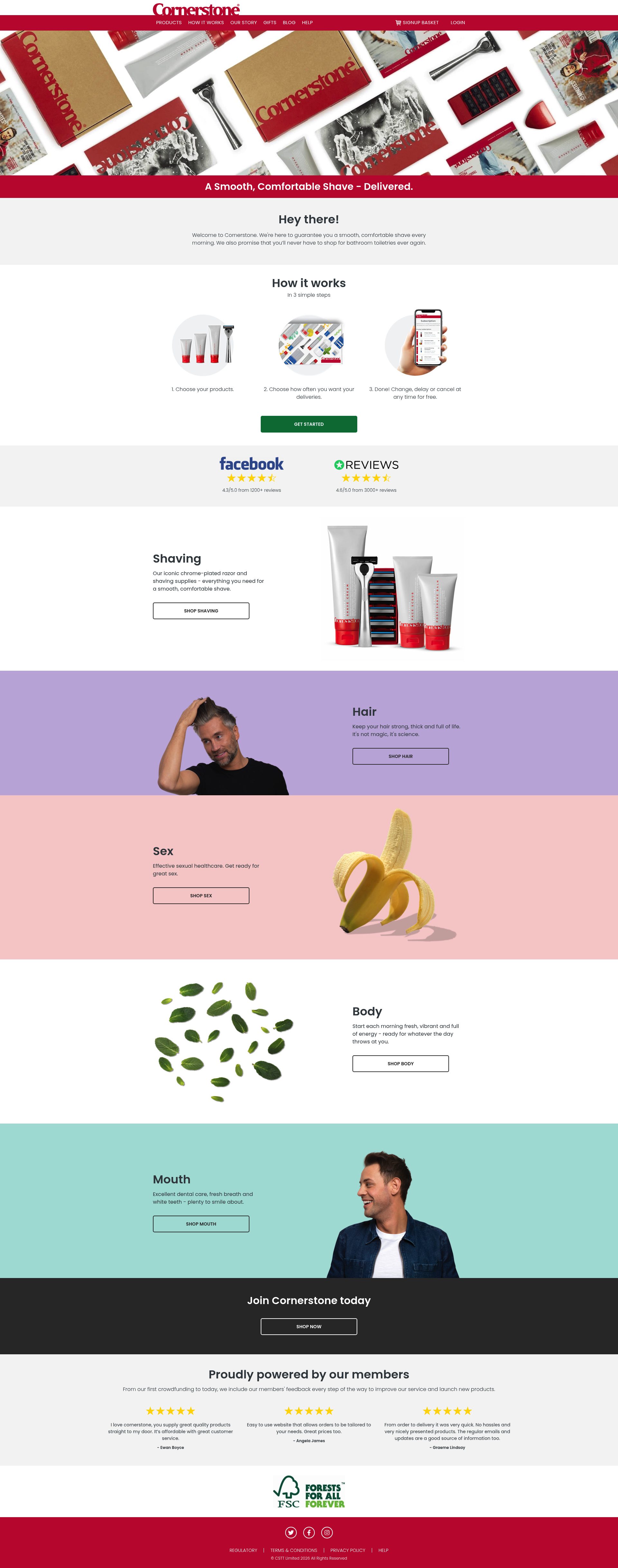 Cornerstone homepage