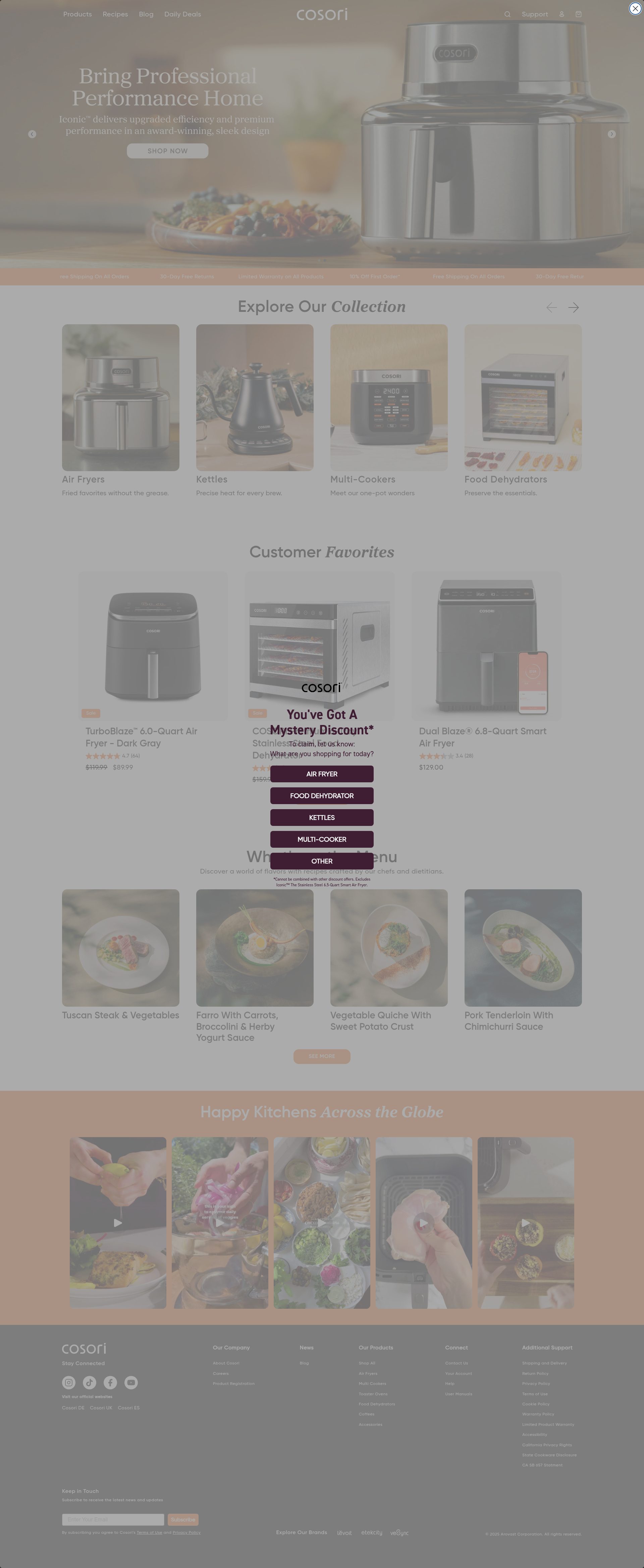 Cosori homepage