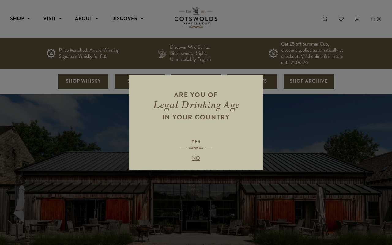 Cotswolds Distillery homepage