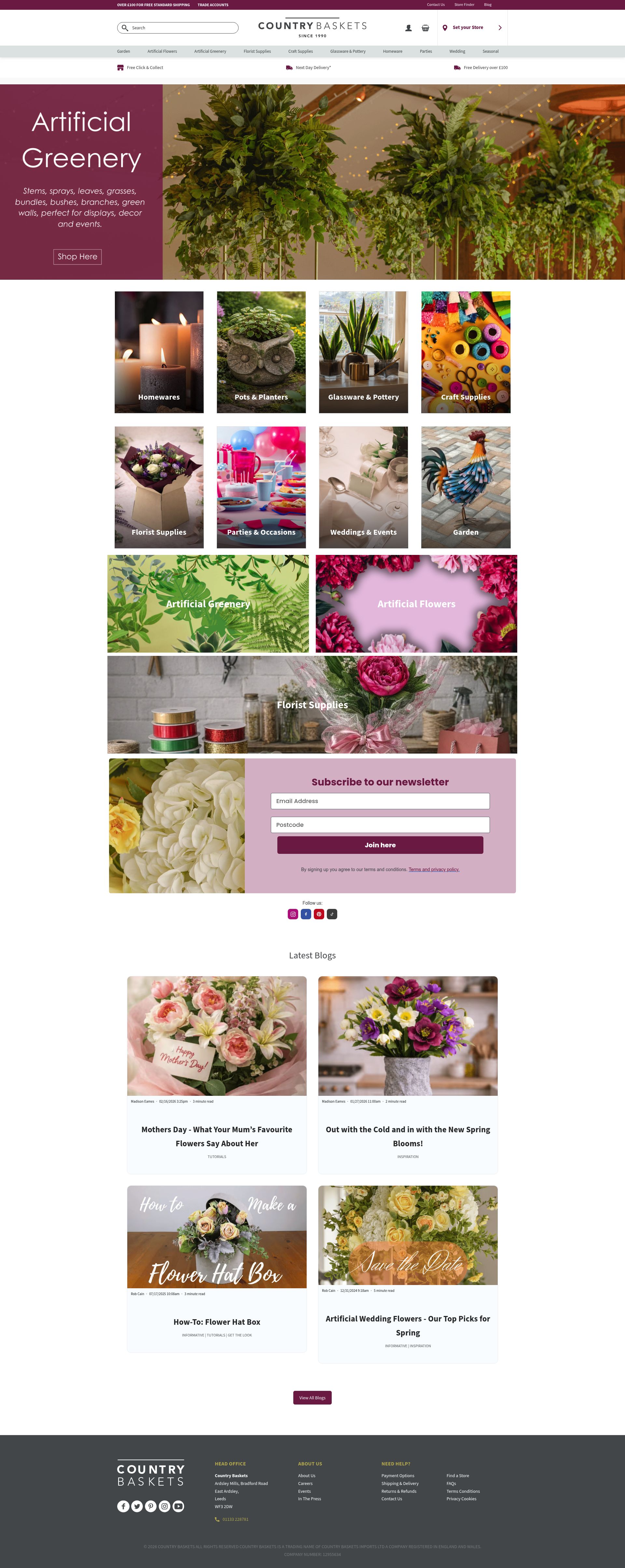 Country Baskets homepage screenshot