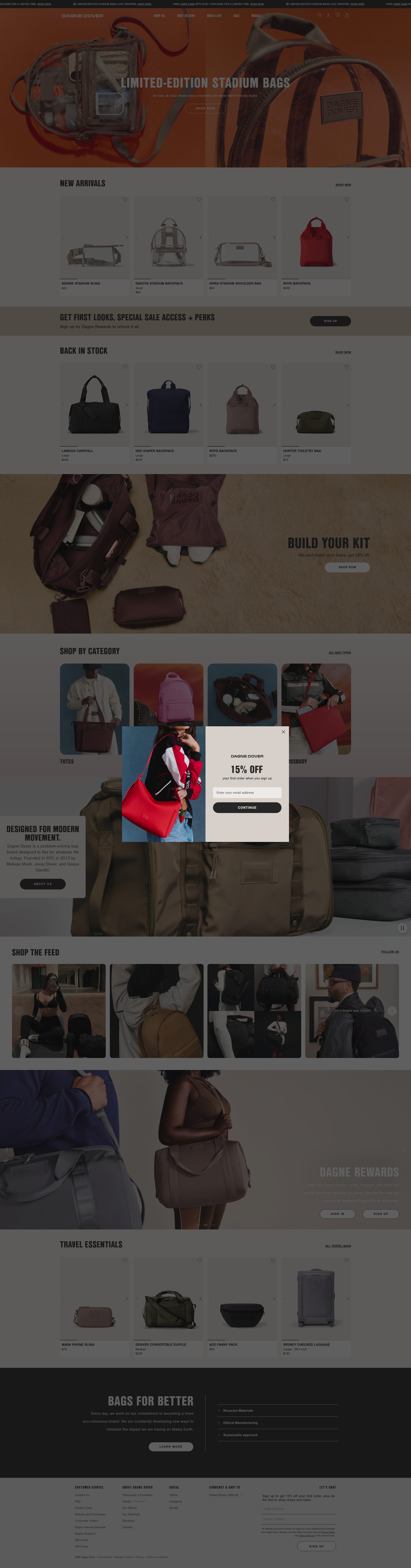 Dagne Dover homepage screenshot