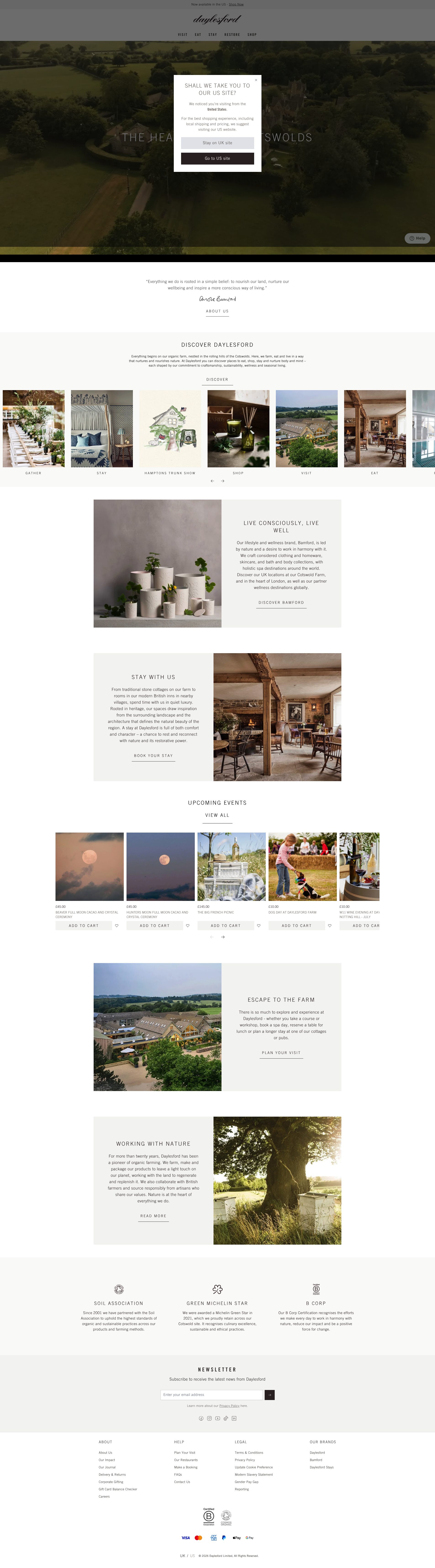 Daylesford Organic homepage