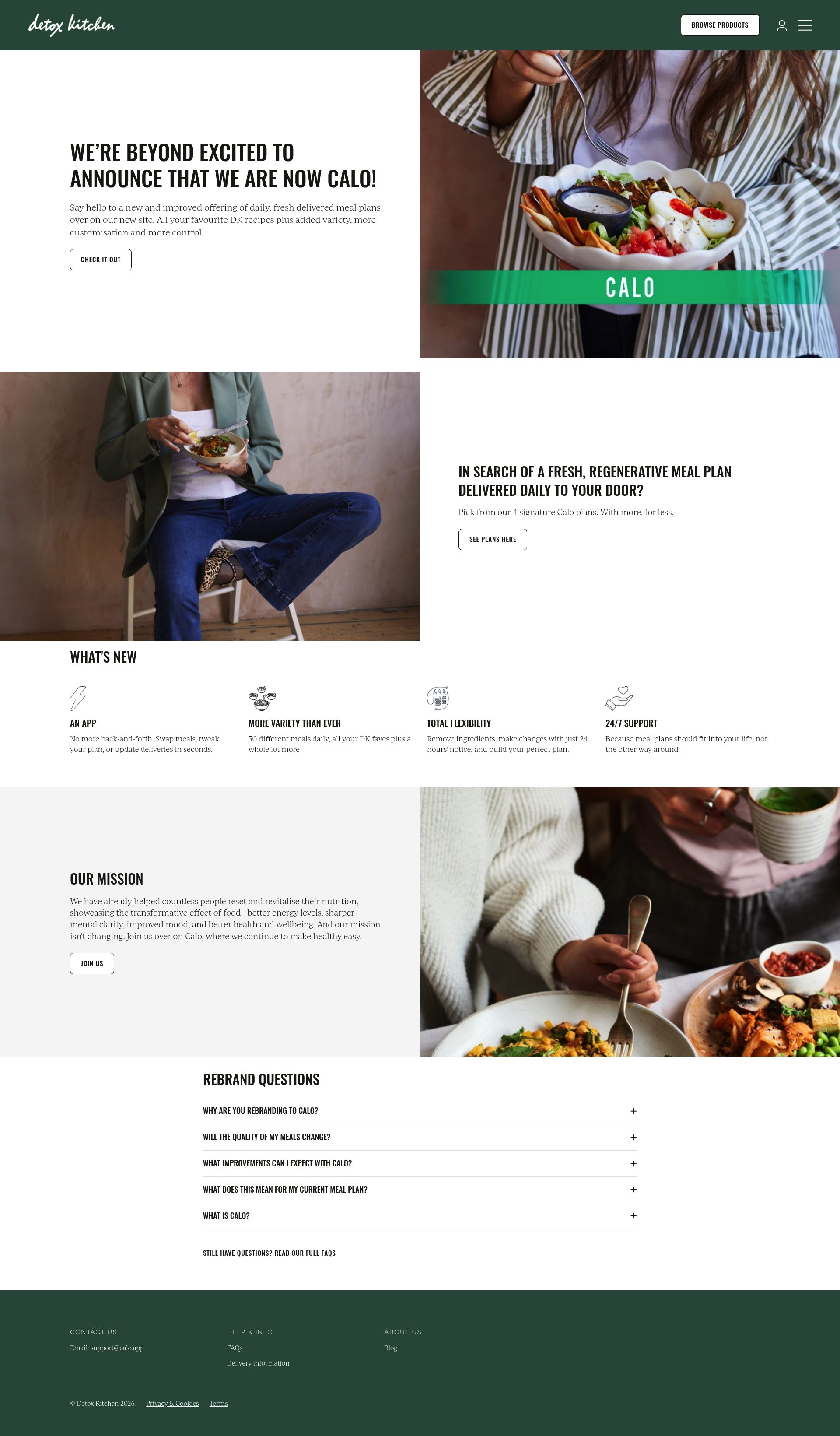 Detox Kitchen homepage