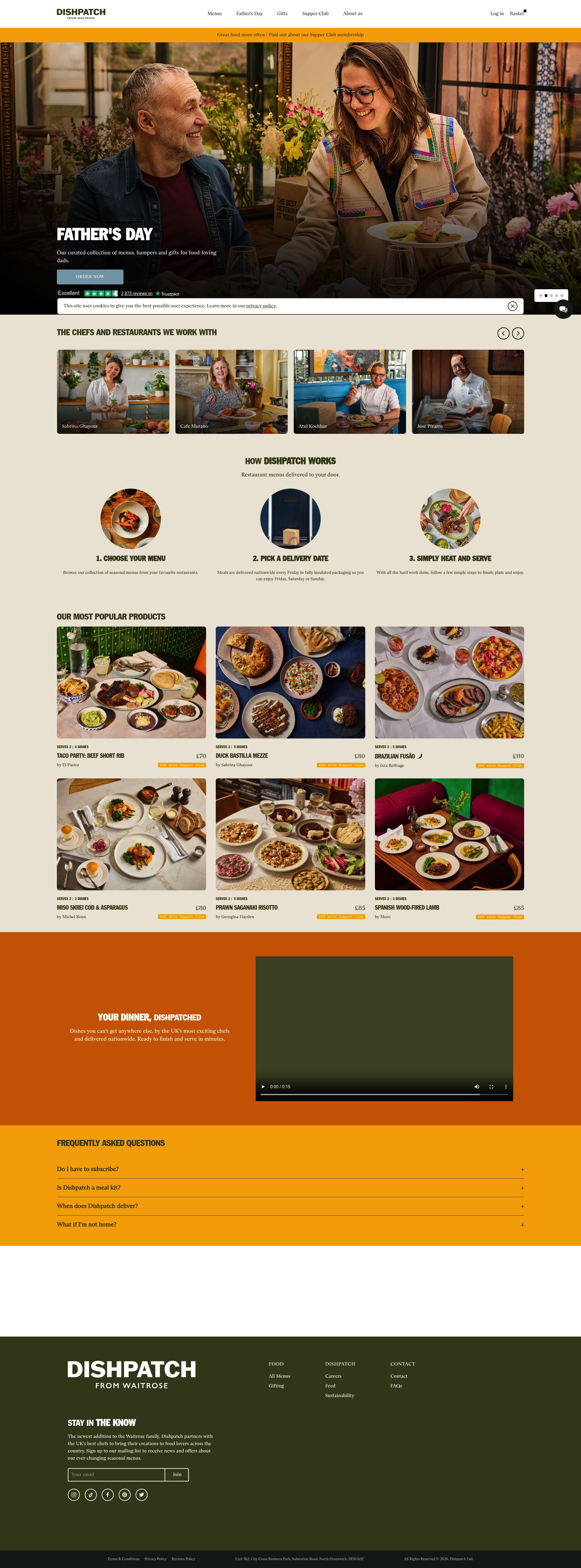 Dishpatch homepage screenshot