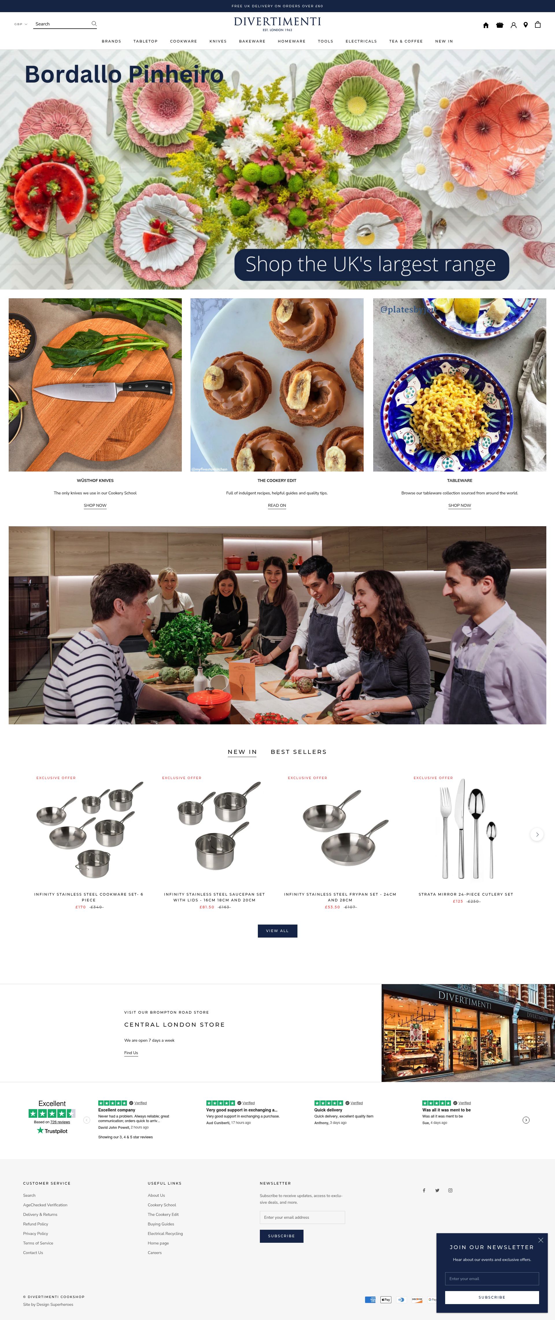 Divertimenti homepage screenshot