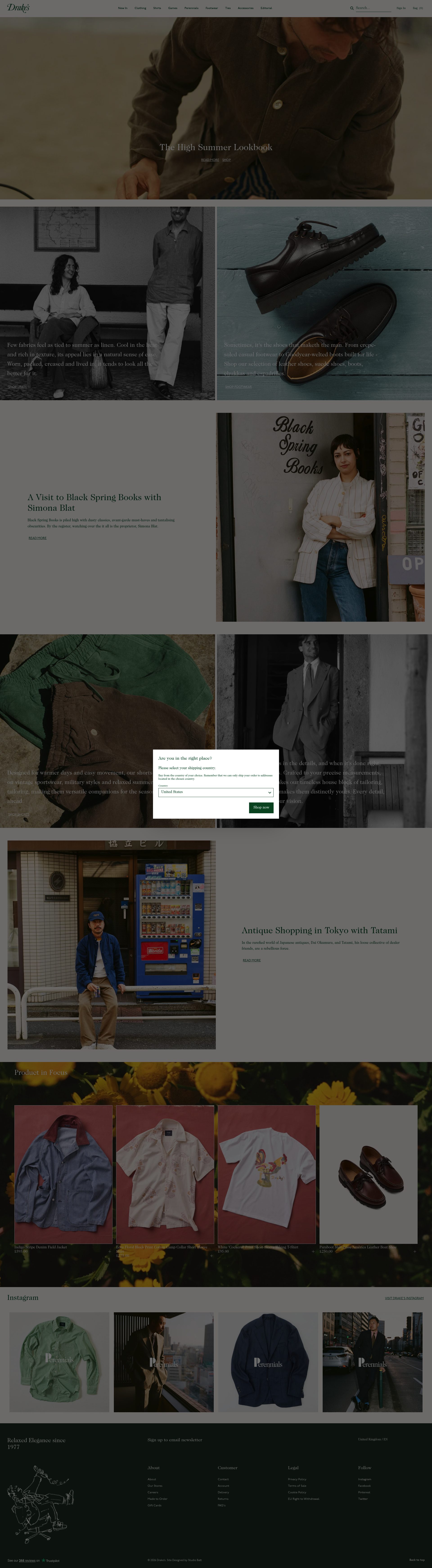 Drake's London homepage