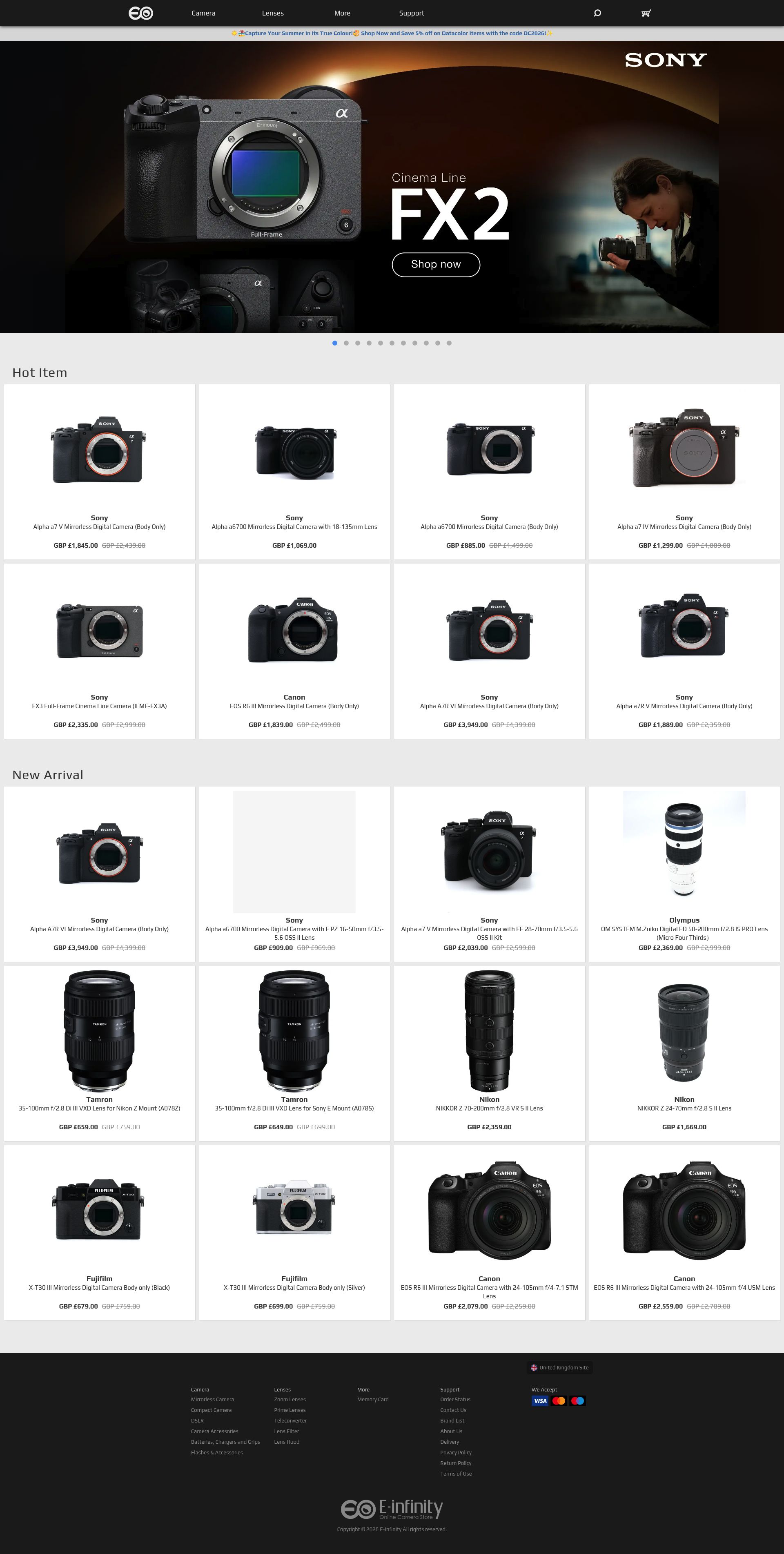E Infinity homepage screenshot